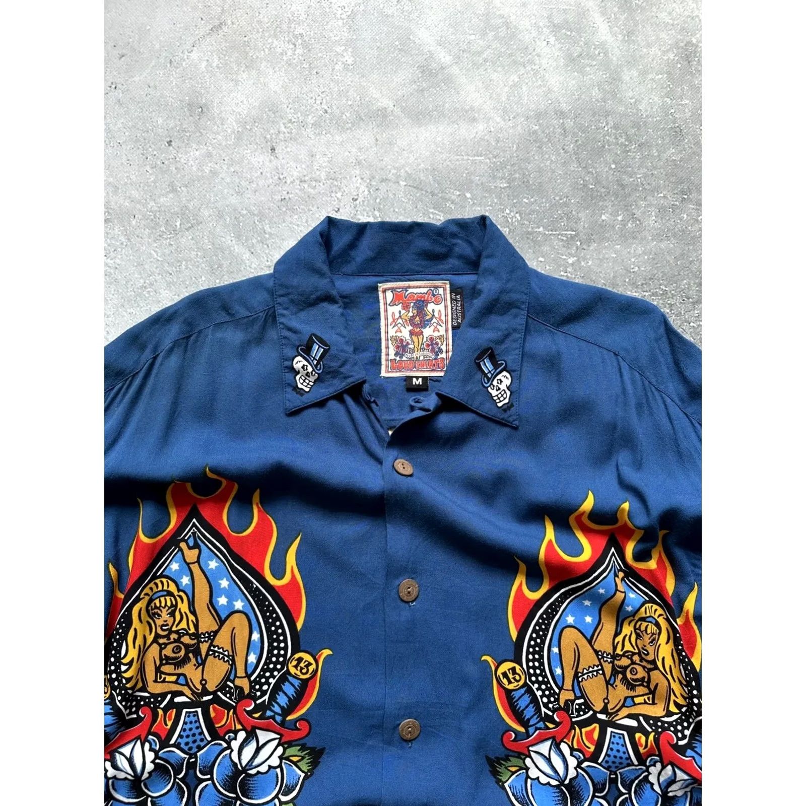 Mambo VINTAGE Mambo Shirt Men’s Size M Blue Button-Up Short Sleeve Crew Neck Cotton ru in 2001 Men’s M Blue Shirt Size US M / EU 48-50 / 2 - 3 Thumbnail