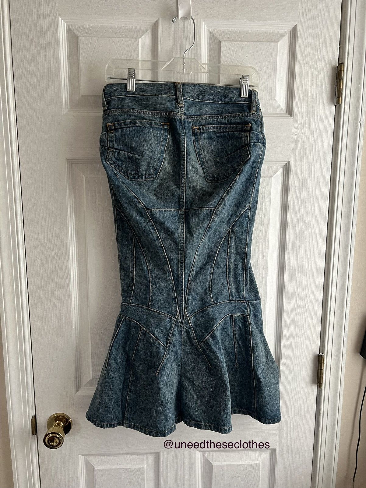 Junya Watanabe JUNYA WATANABE COMME des GARÇONS Denim Mermaid Skirt Size 26" / US 2 / IT 38 - 1 Thumbnail