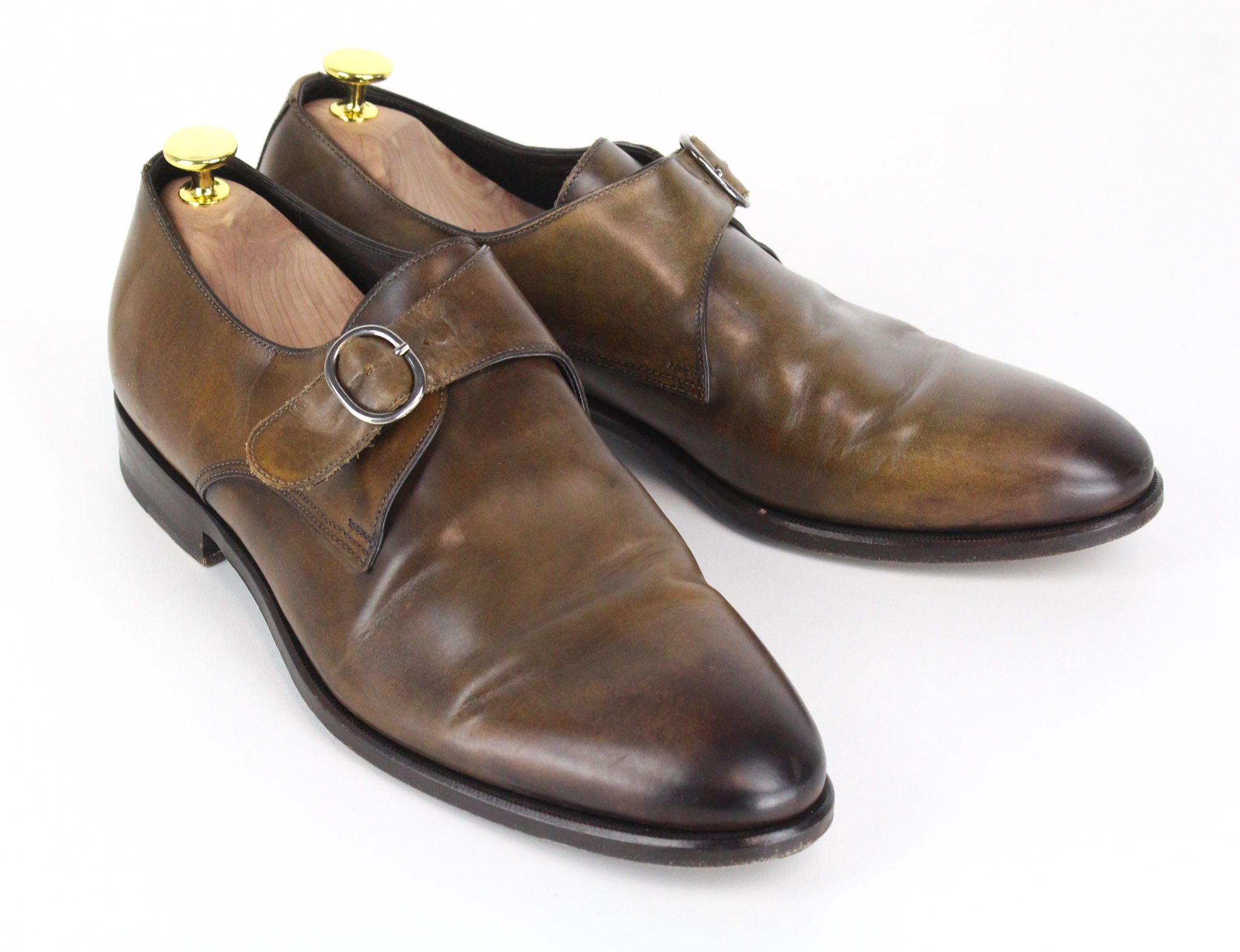 Suitsupply EU43 Brown Leather Buckled Low-Top 72424 Size US 10 / EU 43 - 1 Thumbnail