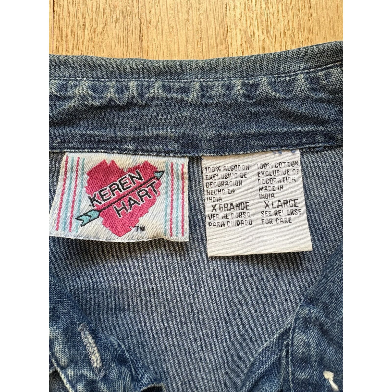 Other Womens Sz XL Karen Scott Denim Shirt Autumn Embroidered Size XL / US 12-14 / IT 48-50 - 8 Thumbnail