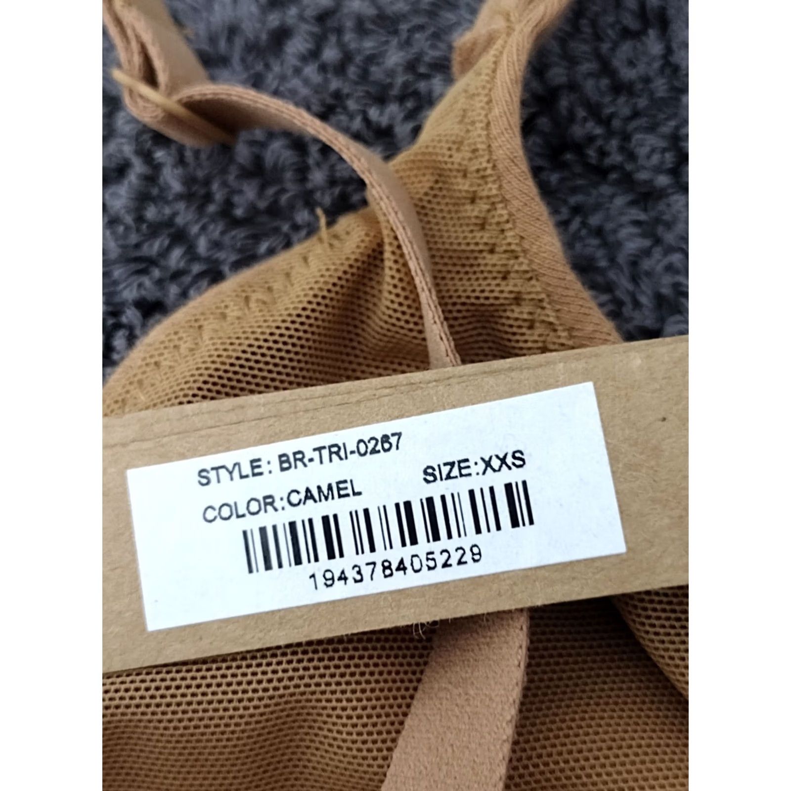 SKIMS SKIMS Triangle Bralette Women XXS Camel Cotton Jersey Wireless Adjustable Strap Solid 2XS BRA Size ONE SIZE - 7 Thumbnail