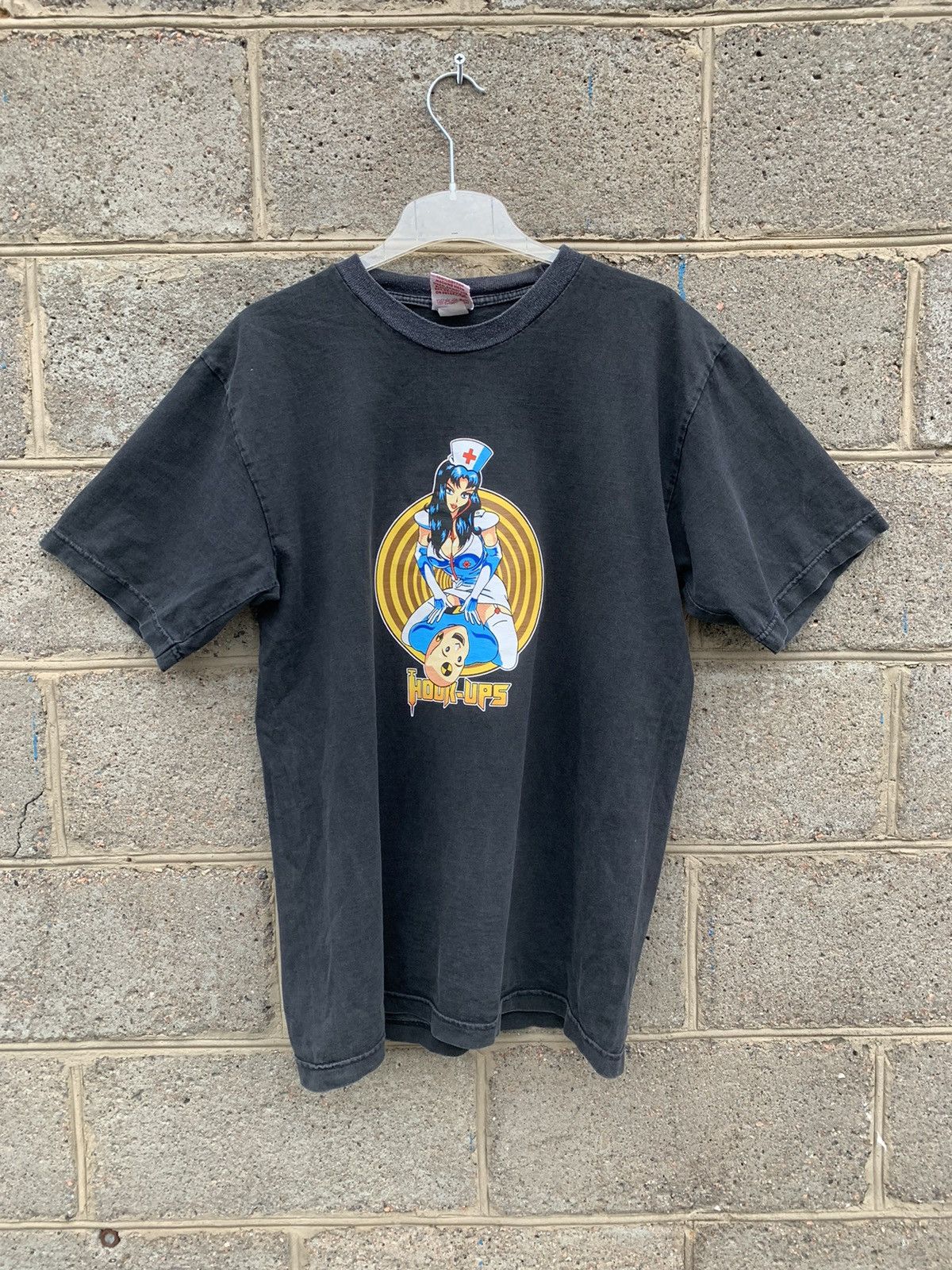 90s Vintage Hook-Ups Skateboard Anime sexy nurse t shirt tee