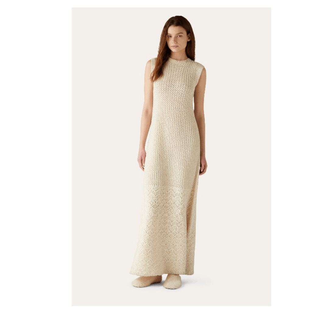 Loro Piana o1srvl11e1224 Engadin Dress in Cream Size L / US 10 / IT 46 - 4 Thumbnail