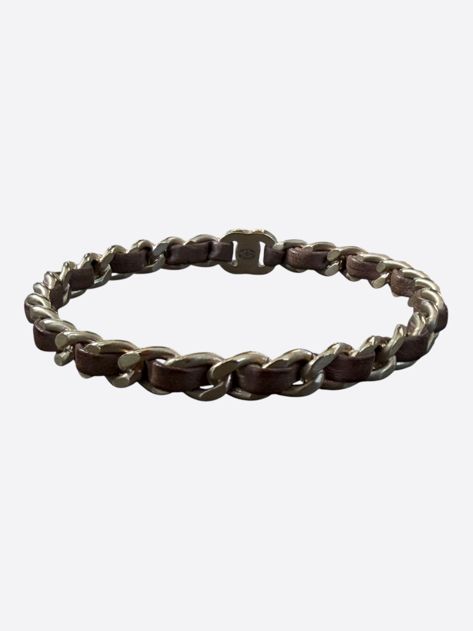 Chanel Chanel Silver & Brown CC Turnlock Bracelet Size ONE SIZE - 2 Thumbnail