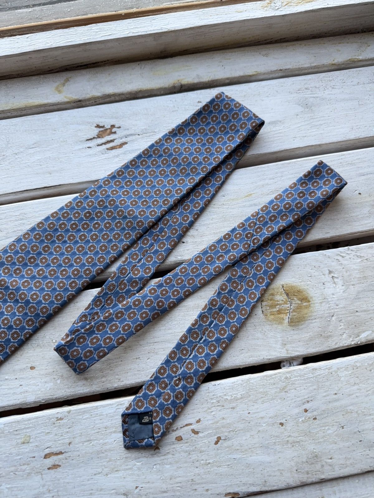 Ermenegildo Zegna × Vintage Ermenegildo Zegna Vintage Silk Tie Geometric Italy Size ONE SIZE - 3 Thumbnail