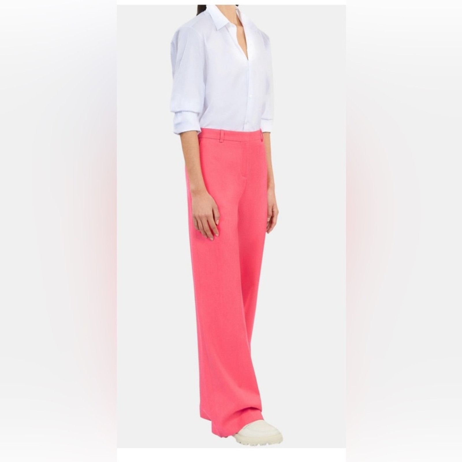 The Kooples NWT The Kooples $345 Women's Pink Wide-Leg Pants Size 26 Size 26" / US 2 / IT 38 - 2 Thumbnail