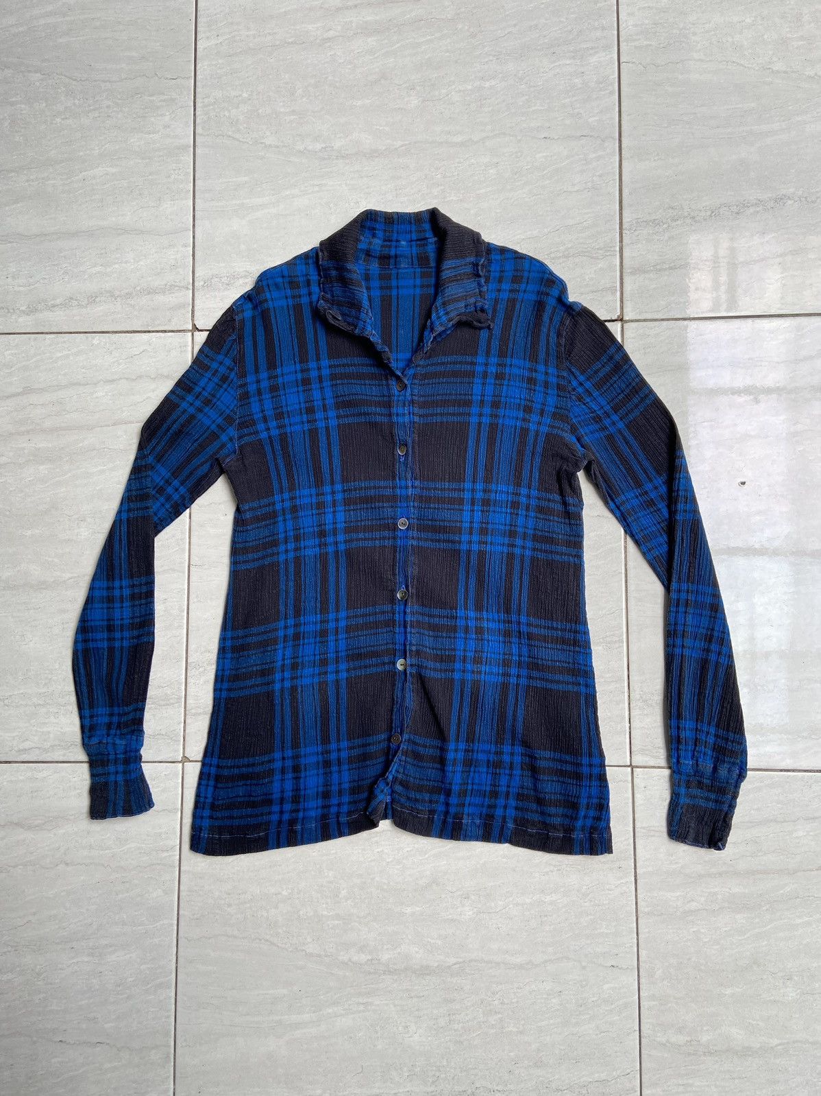 Issey Miyake × Tsumori Chisato TSUMORI CHISATO Plaid Wrinkle Meringue Pleats Shirt Size US XS / EU 42 / 0 - 1 Thumbnail