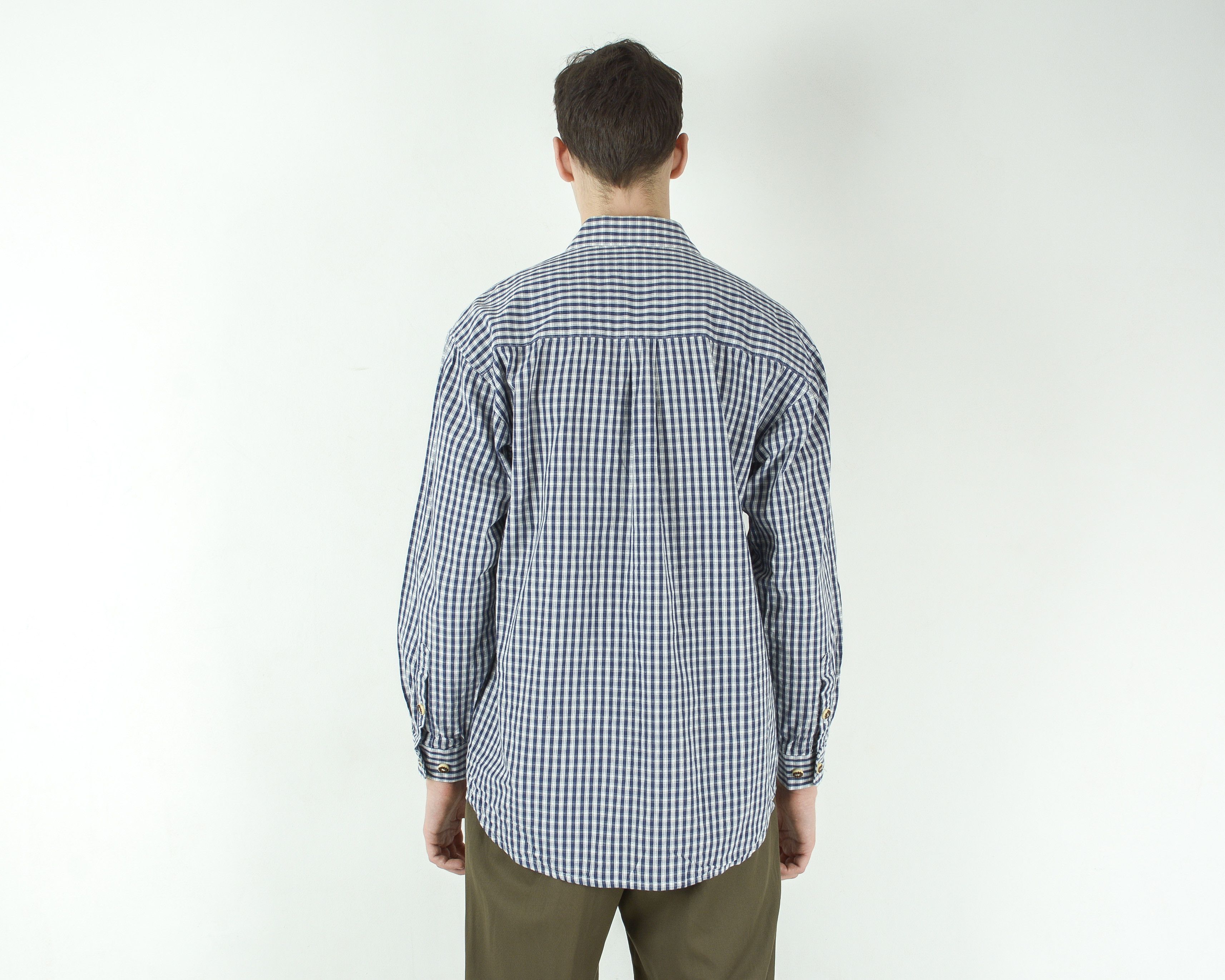 Vintage SOLO trachten jager janker Check Shirt Button Long Sleeve m Size US M / EU 48-50 / 2 - 6 Thumbnail