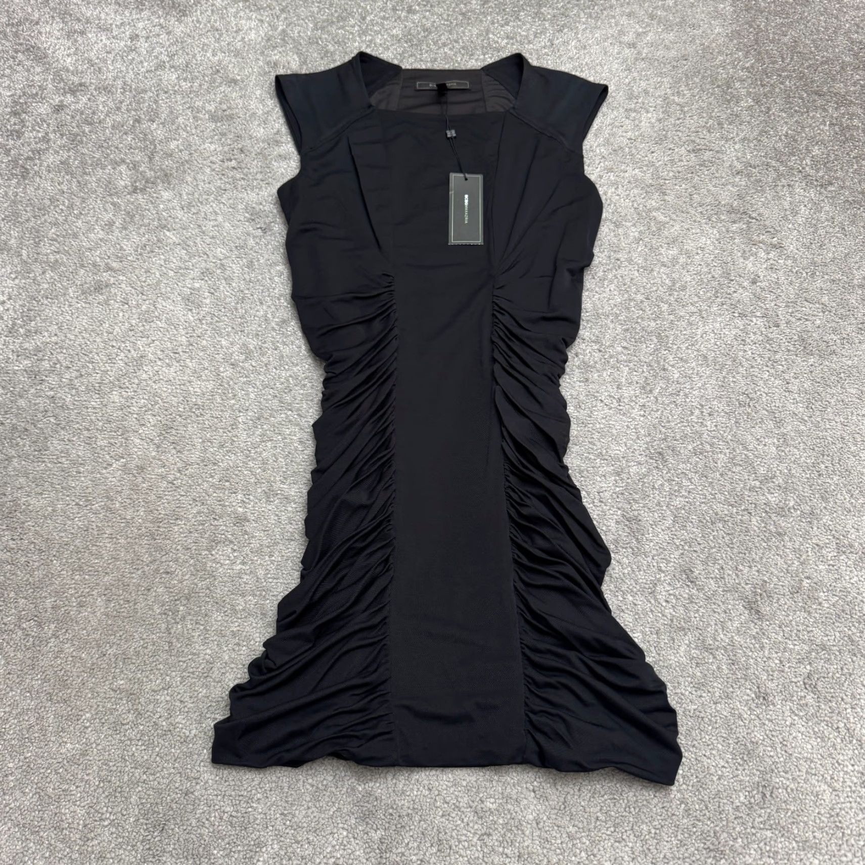 Bcbgmaxazria BCBGMAXAZRIA Renee Ruched Boycon Mini Dress Womens XXS Black Cap Sleeve LBD NWT Size XXS / US 00 / IT 34 - 2 Thumbnail