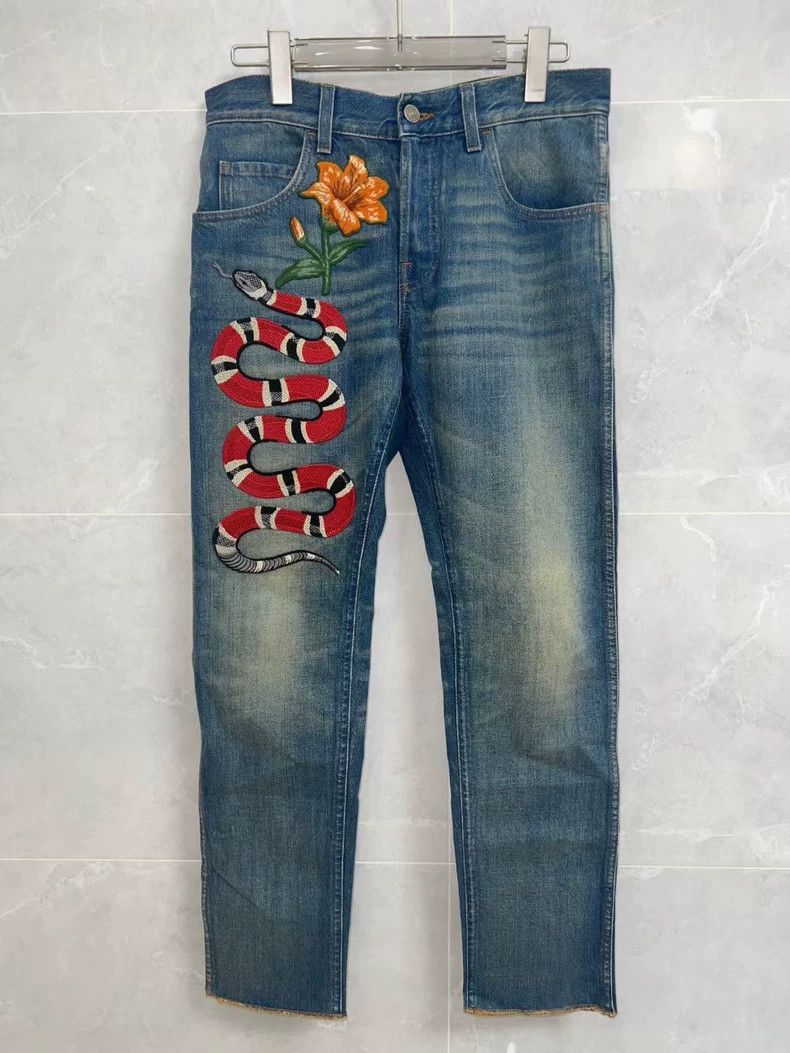 Gucci Gucci Coral snake floral straight jeans 2503-Nextarrow Size US 30 / EU 46 - 1 Thumbnail