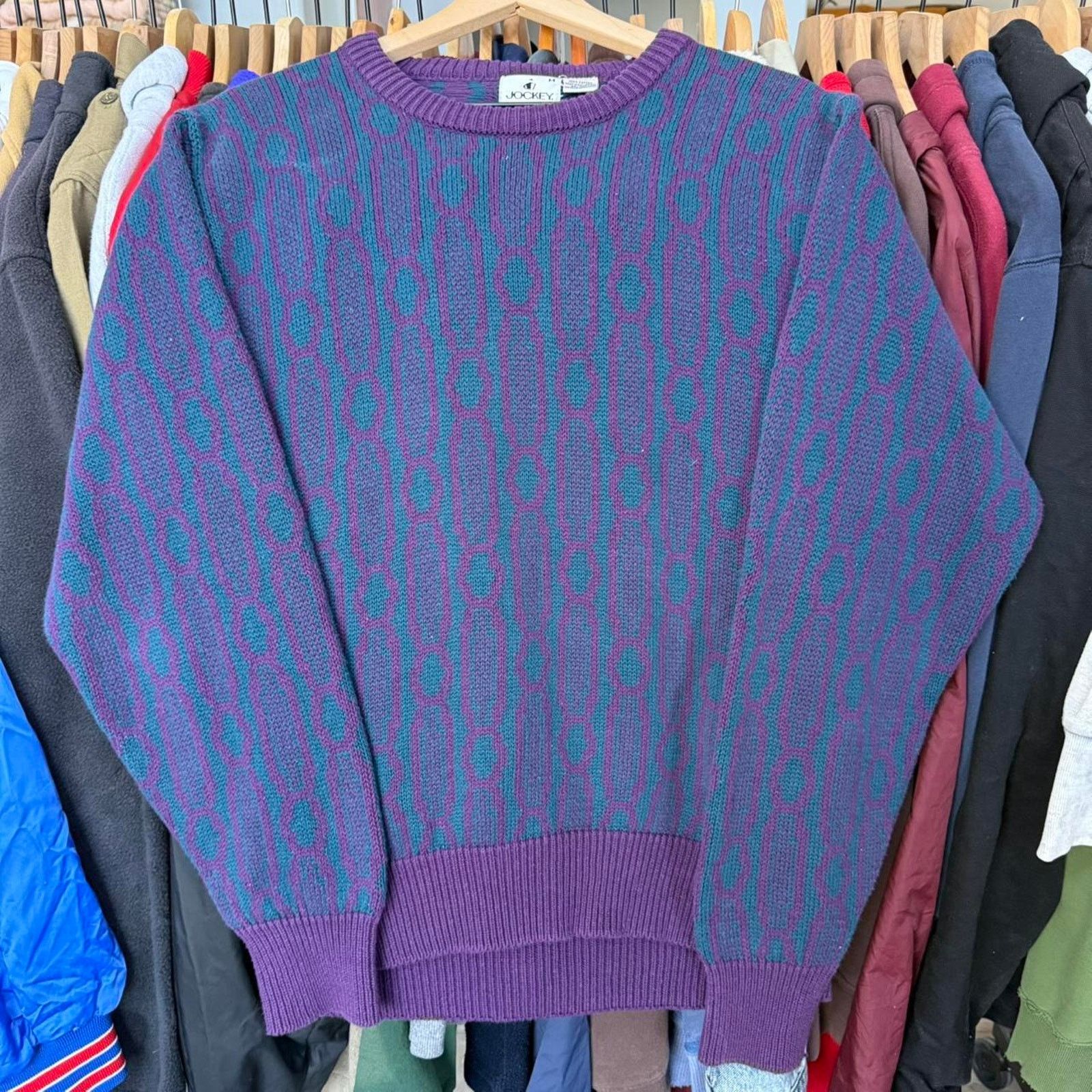 Jockey Vintage Jockey Geometric Sweater With Really Cool Pattern Size US M / EU 48-50 / 2 - 2 Thumbnail
