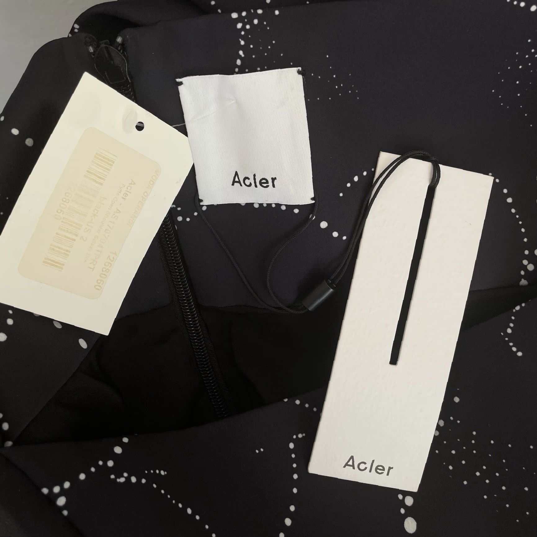 Acler Acler Fyffe Open Shoulder Galaxy Mini Dress AU 6 US 2 Black White Womens Size XS / US 0-2 / IT 36-38 - 7 Thumbnail