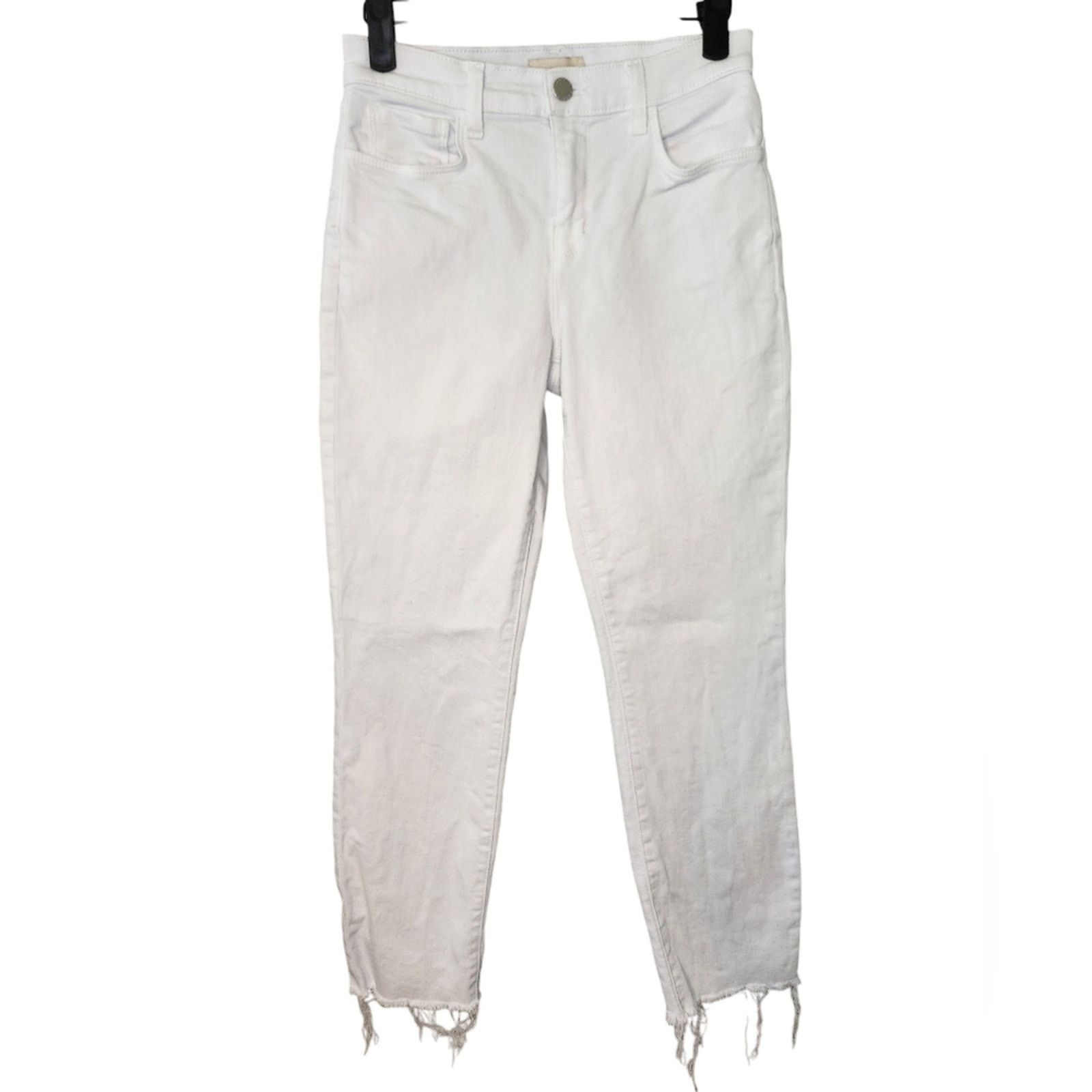 L'AGENCE L'Agence Sada Crop Slim Leg High Rise White Jeans 24 Size 24" / US 00 / IT 34 - 3 Thumbnail