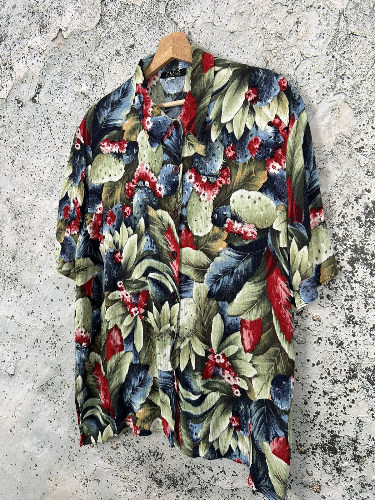 Vintage Vintage 90s Hawaiian Shirt Cactus Viscose Summer Size US XL / EU 56 / 4 - 2 Thumbnail