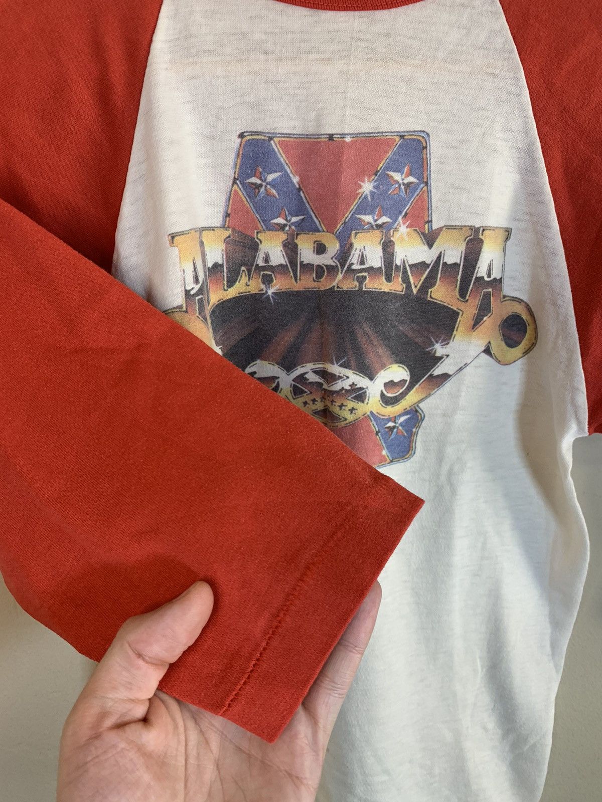 Band Tees × Vintage *RARE* Vintage 70’s Alabama Band Single Stitch Raglan Shirt Size US S / EU 44-46 / 1 - 3 Thumbnail