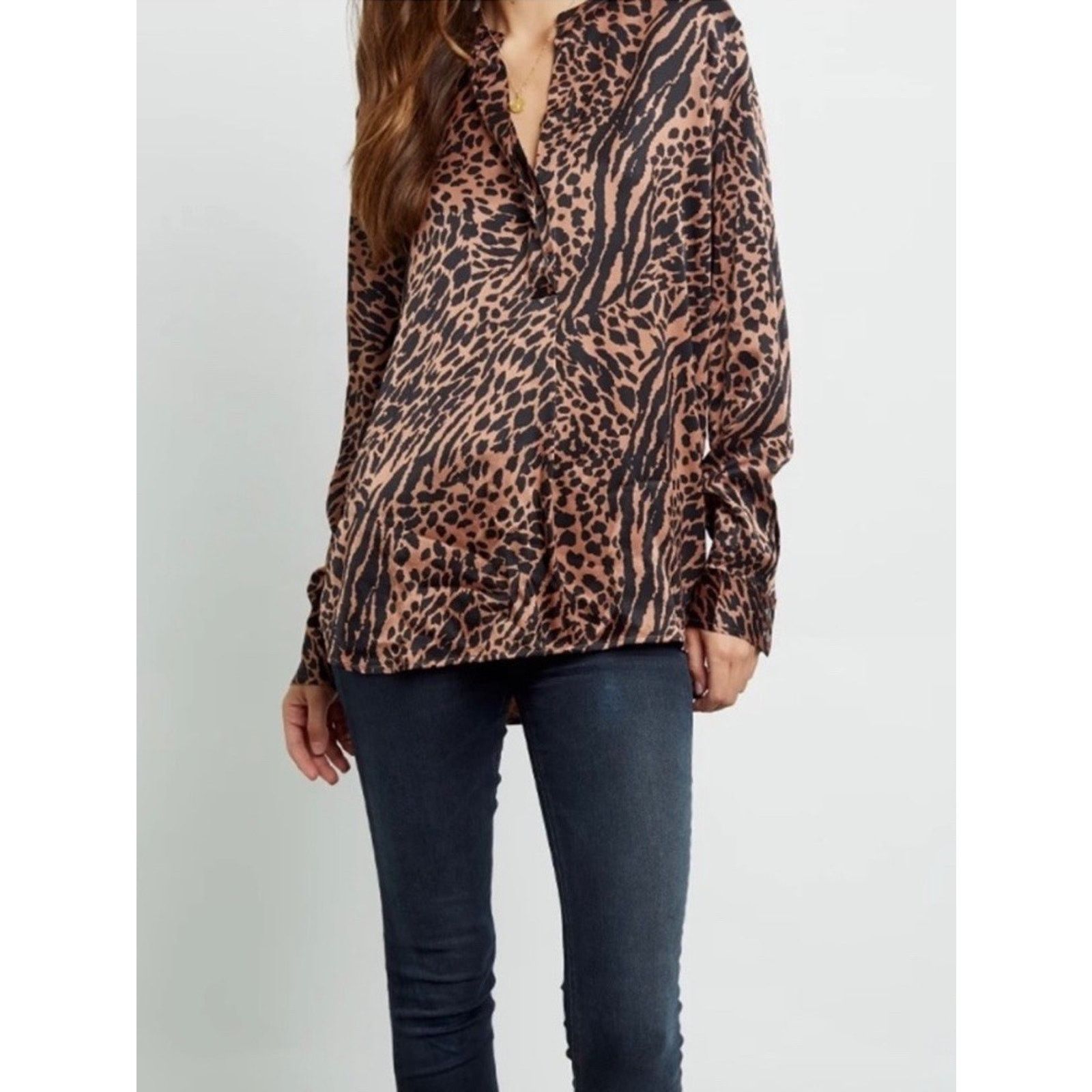 Rails Rails Pearl Cinnamon Animal Print Popover Blouse X-small xs Size XS / US 0-2 / IT 36-38 - 5 Thumbnail