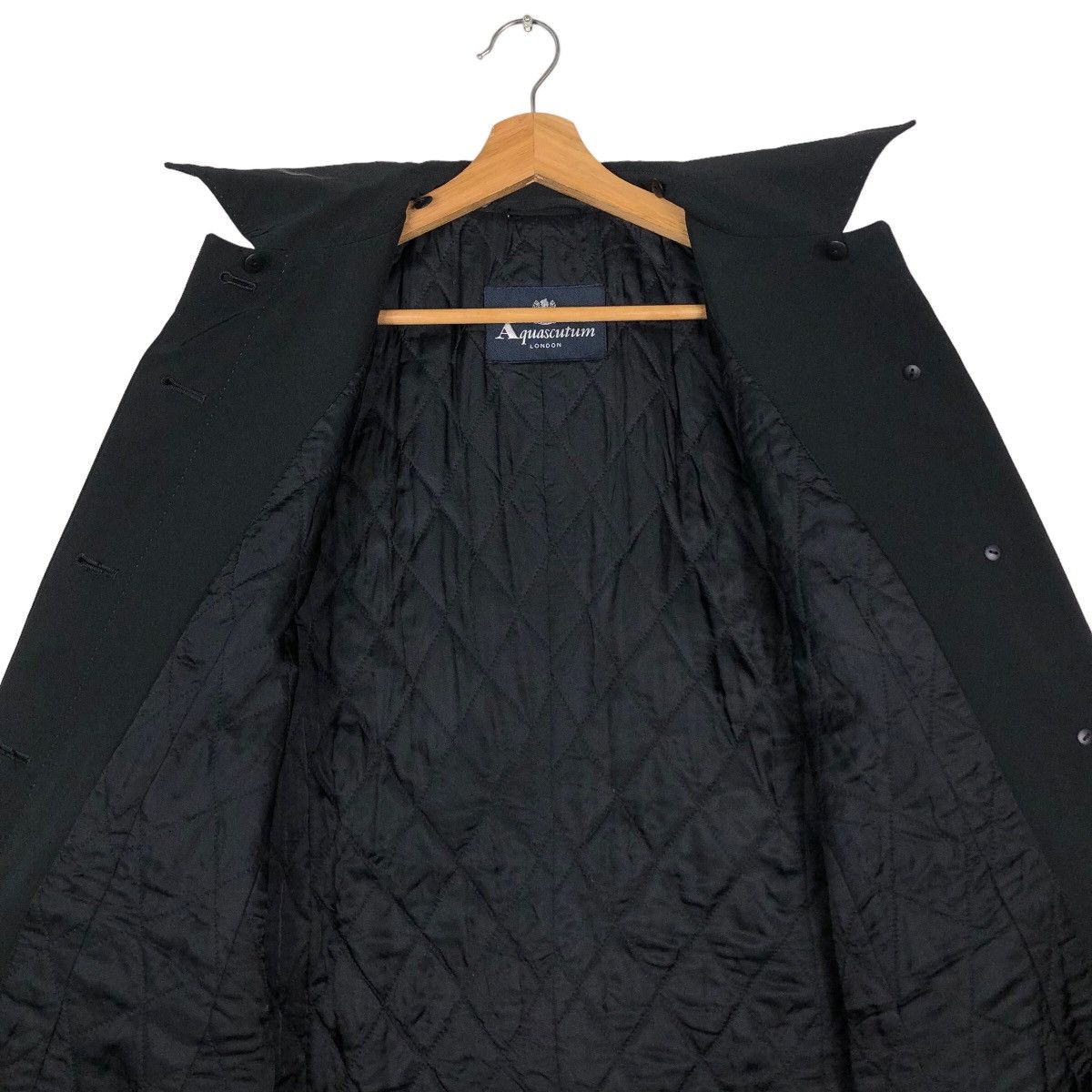 Vintage 🔥Rich Black - Fly Jacket Robed Aquascutum London Japan Made Size US M / EU 48-50 / 2 - 14 Thumbnail