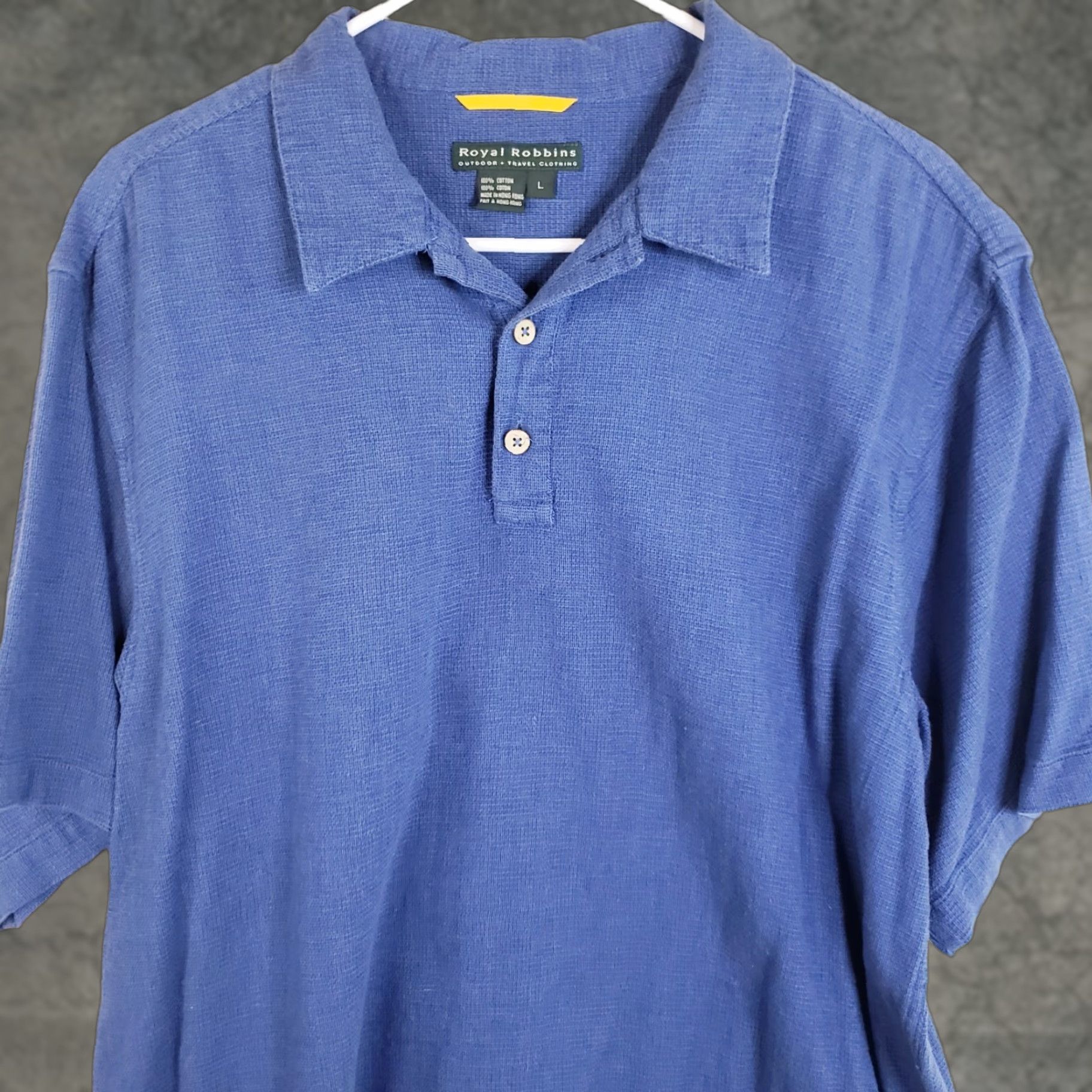 Royal Robbins Royal Robbins Men's Shirt Button-Up Short Sleeve Casual Linen Feel Blue L Relaxed Fit Size US L / EU 52-54 / 3 - 1 Thumbnail