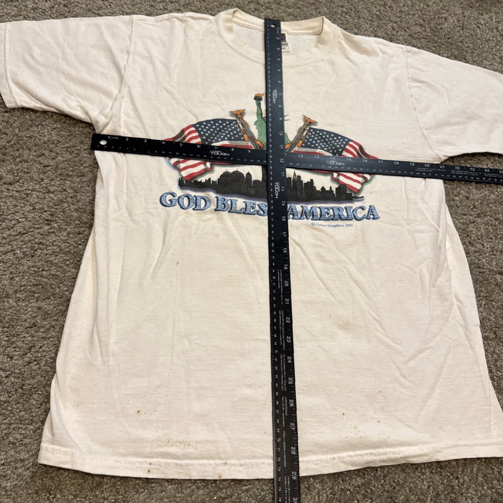 Vintage VINTAGE New York City NYC 2001 GOD Bless America 9/11 White T-Shirt Large Mens Size US L / EU 52-54 / 3 - 5 Thumbnail