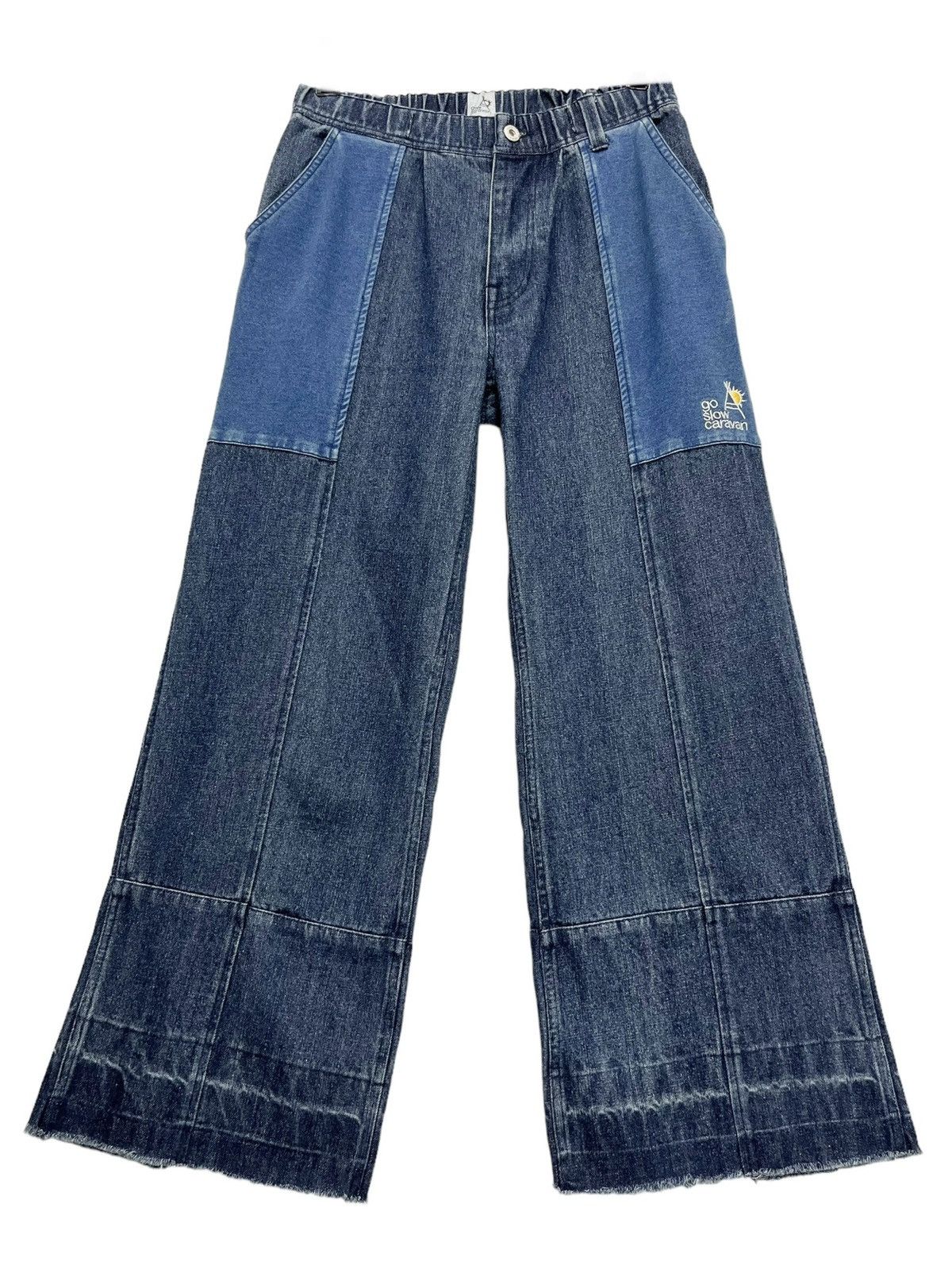 go slow caravan 🔥Vintage GO SLOW CARAVAN Elastic Waist Wide Leg Denim Size 30" / US 8 / IT 44 - 2 Thumbnail