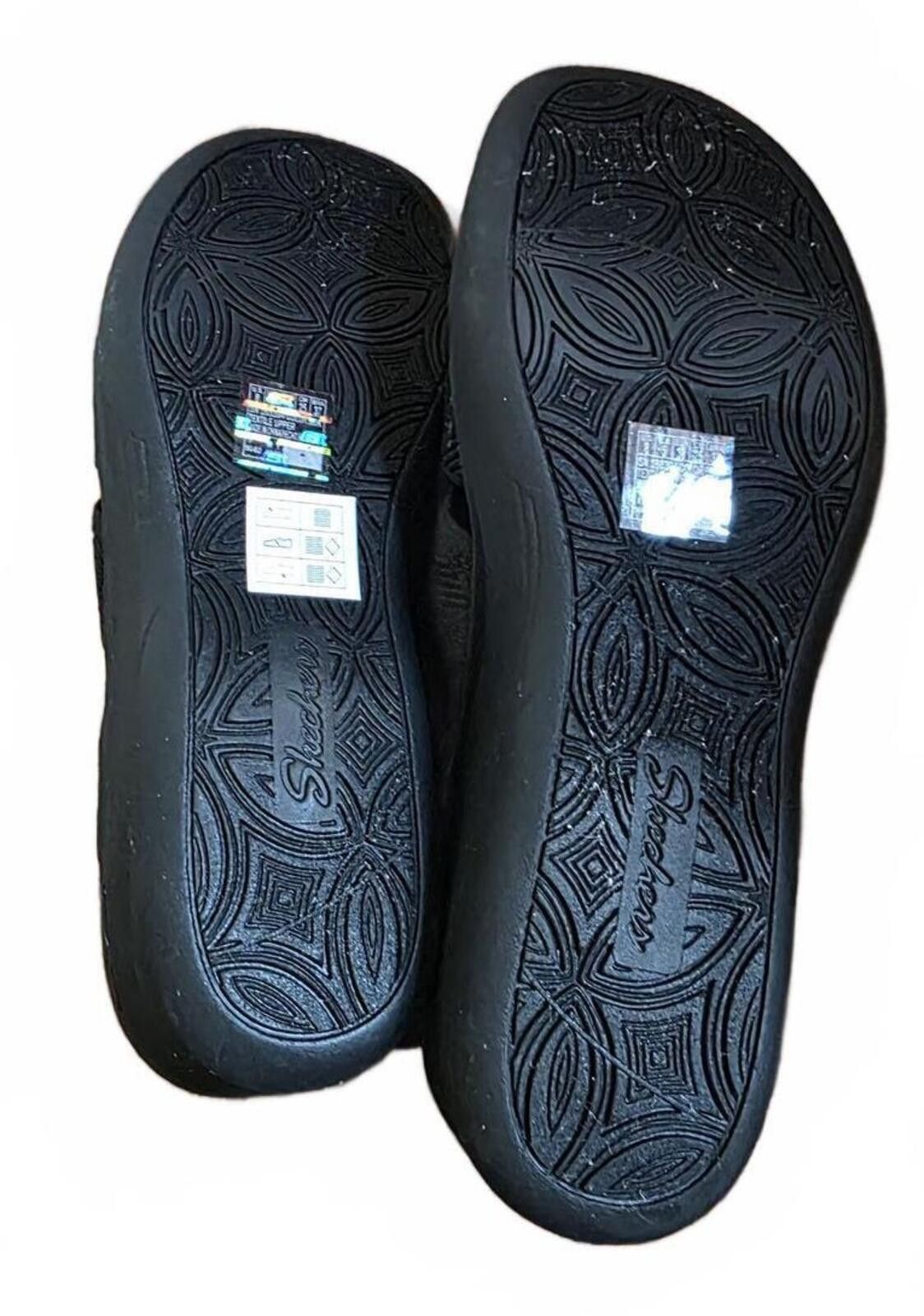 SKECHERS Skechers Black Luxe Foam Wedge Sandals 8 Vegan Machine Wash Size US 8 / IT 38 - 8 Thumbnail
