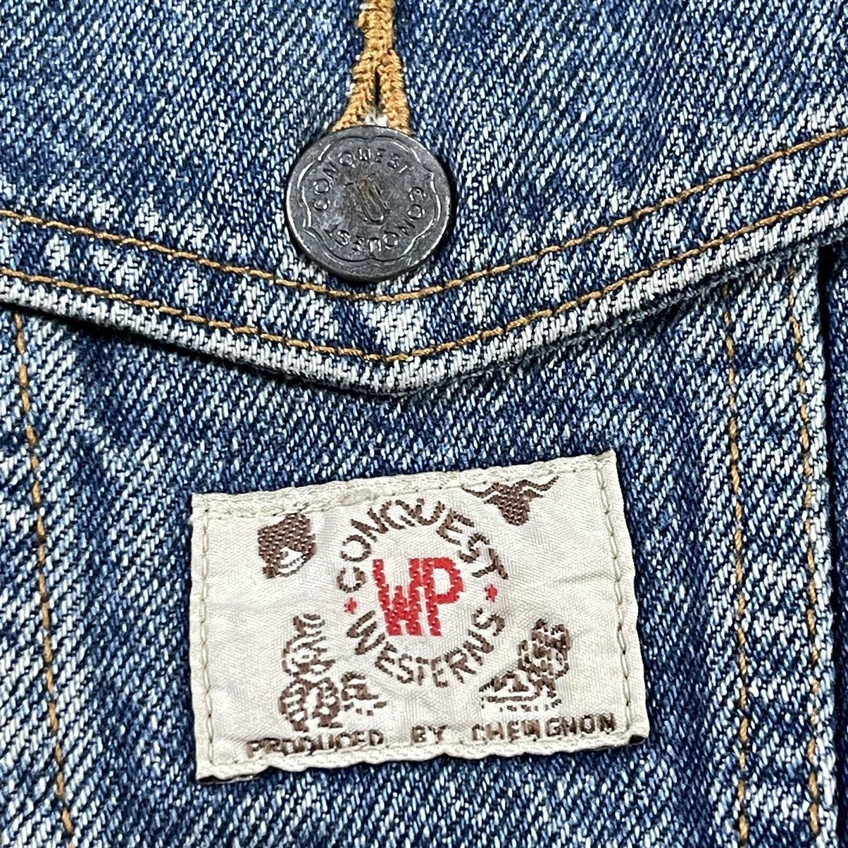 Rare!! Vintage CHEVIGNON Conquest Embroidery Denim Jacket