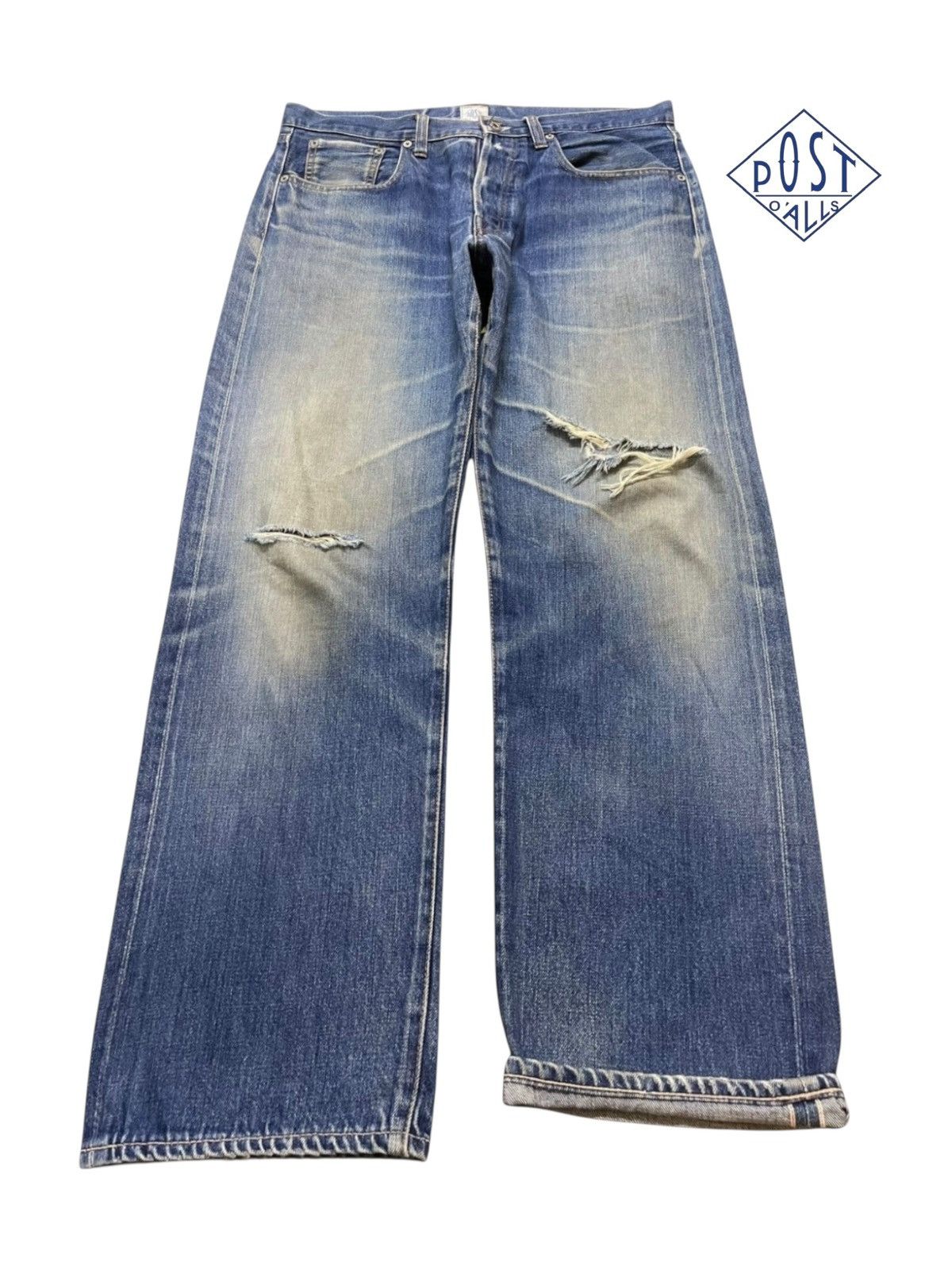 Post Overalls Vintage 80s Made In Usa Post O’Alls Selvedge Mud Wash Loose Size US 34 / EU 50 - 1 Thumbnail