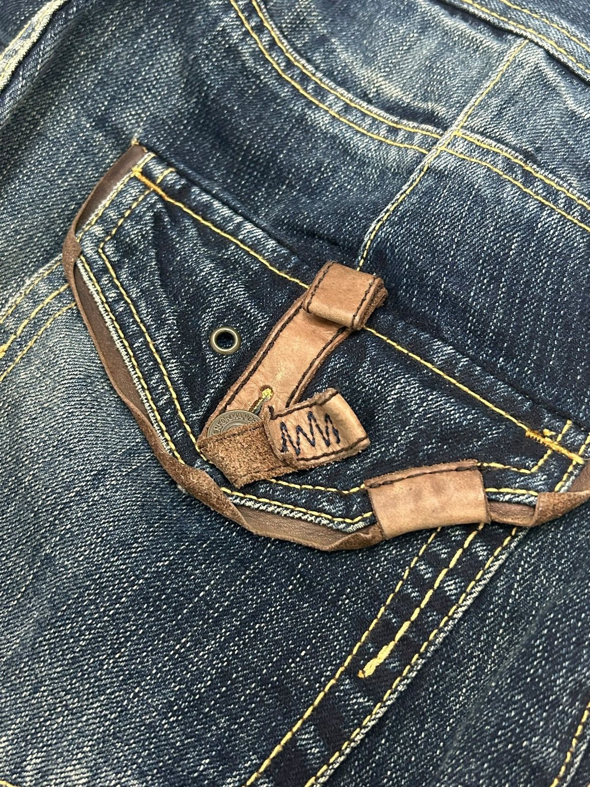 PPFM Vintage PPFM Jeans Unique Pocket Style Straight Leg Size US 30 / EU 46 - 14 Thumbnail