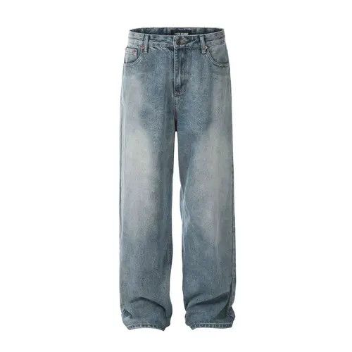 VIBE American retro fashion washed wide-leg simple loose jeans Size US 34 / EU 50 - 7 Thumbnail