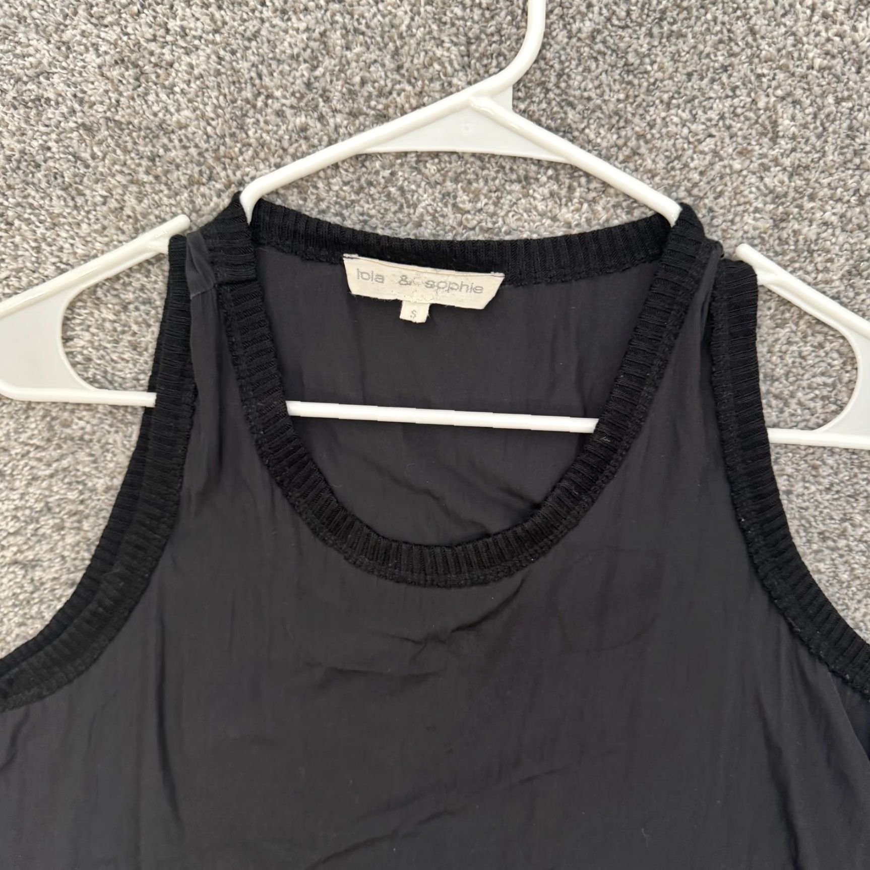 Vintage Lola & Sophie Tank Top Womens Small Black Layered Sleeveless Blouse Made USA Size S / US 4 / IT 40 - 4 Thumbnail
