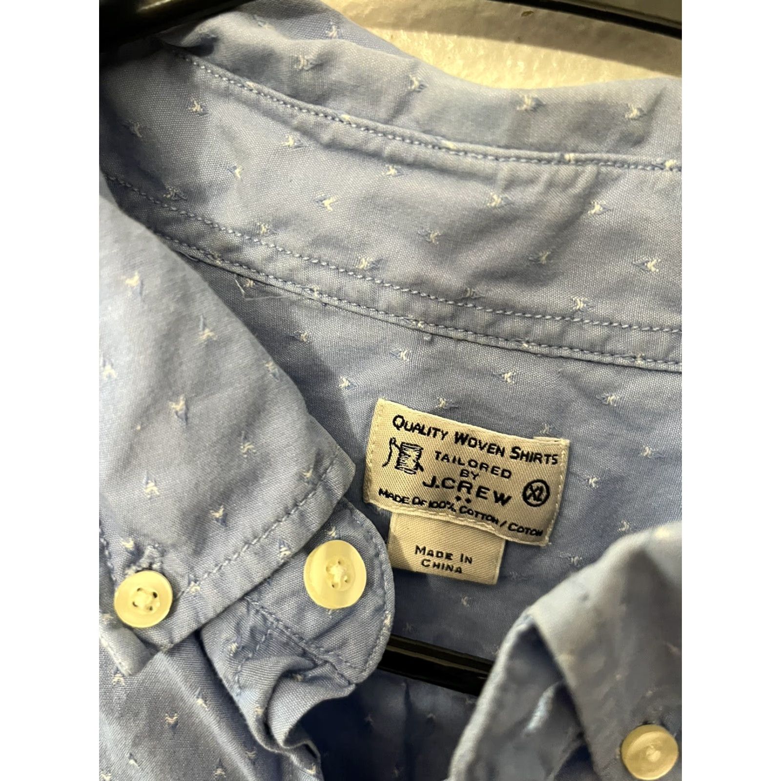 J.Crew VINTAGE J.CREW Shirt Adult XL Blue Polka Dot Button-Down Long Sleeve Slim Fit Mens Size US XL / EU 56 / 4 - 3 Thumbnail