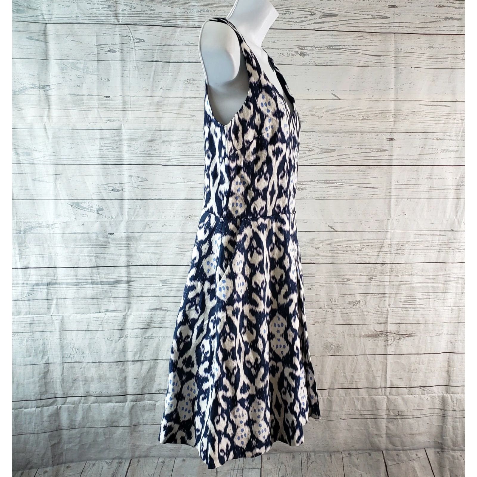 Gap Gap Womens Dress Sz 4 Blue Purple Double V-Neck Sleeveless Side Zip Pocket Size S / US 4 / IT 40 - 3 Thumbnail