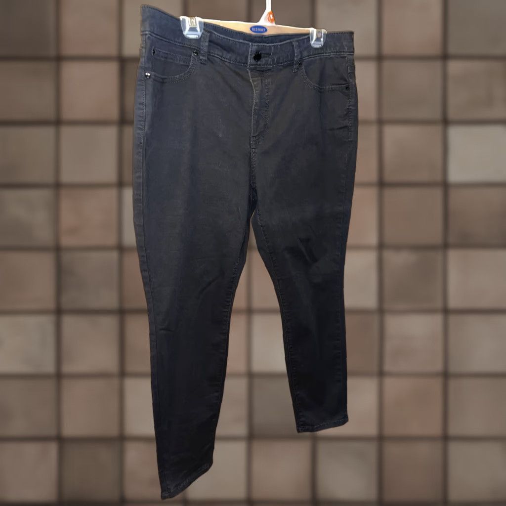 Vintage JLO Jennifer Lopez Women's Black Skinny Jeans 16S Mid Rise Stretch Denim Solid Casual Pants Size 38" / US 16 / IT 52 - 1 Thumbnail