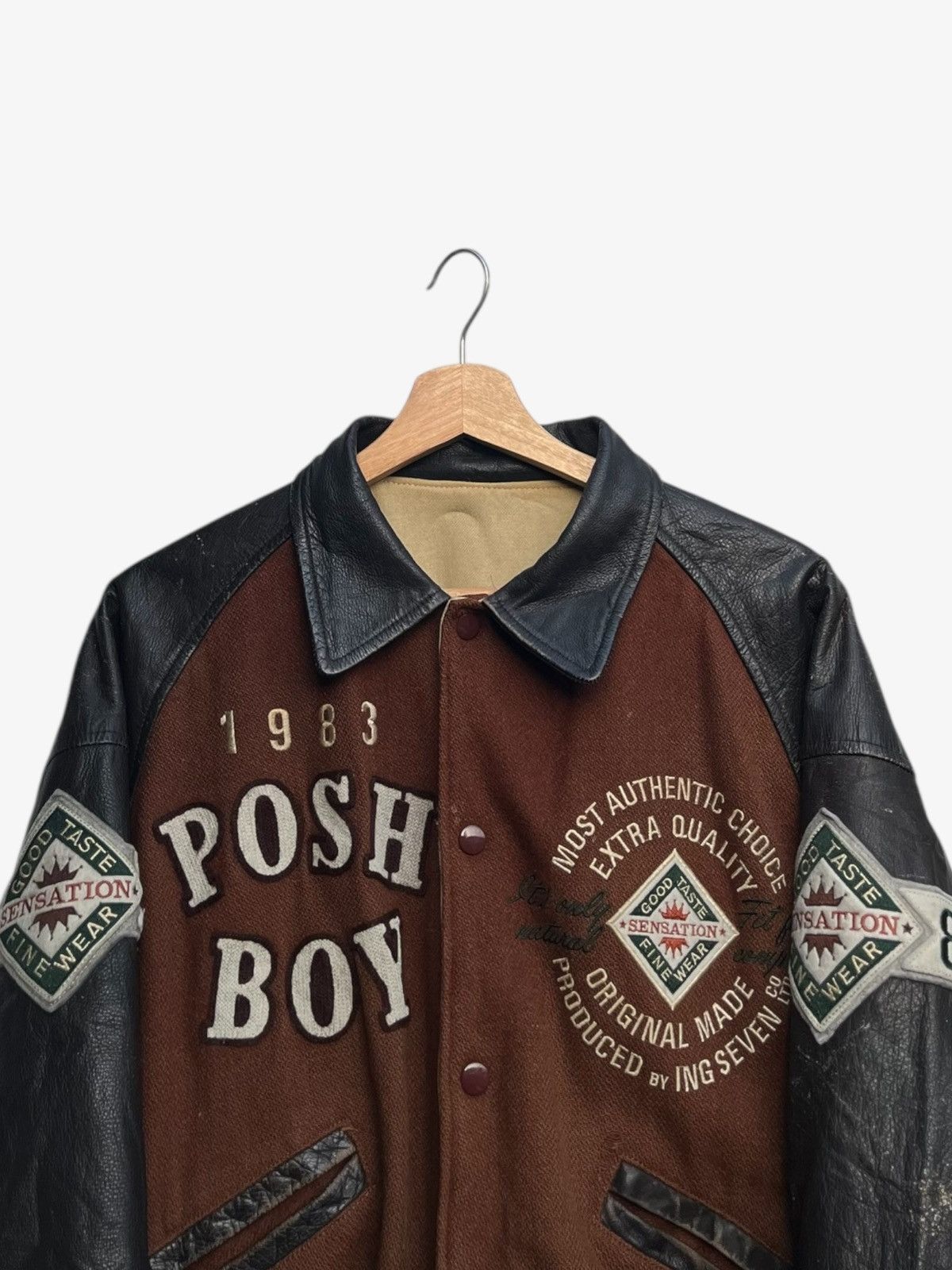Leather Posh Boy Leather Sleeves Reversible Stadium Jacket Size US L / EU 52-54 / 3 - 4 Thumbnail