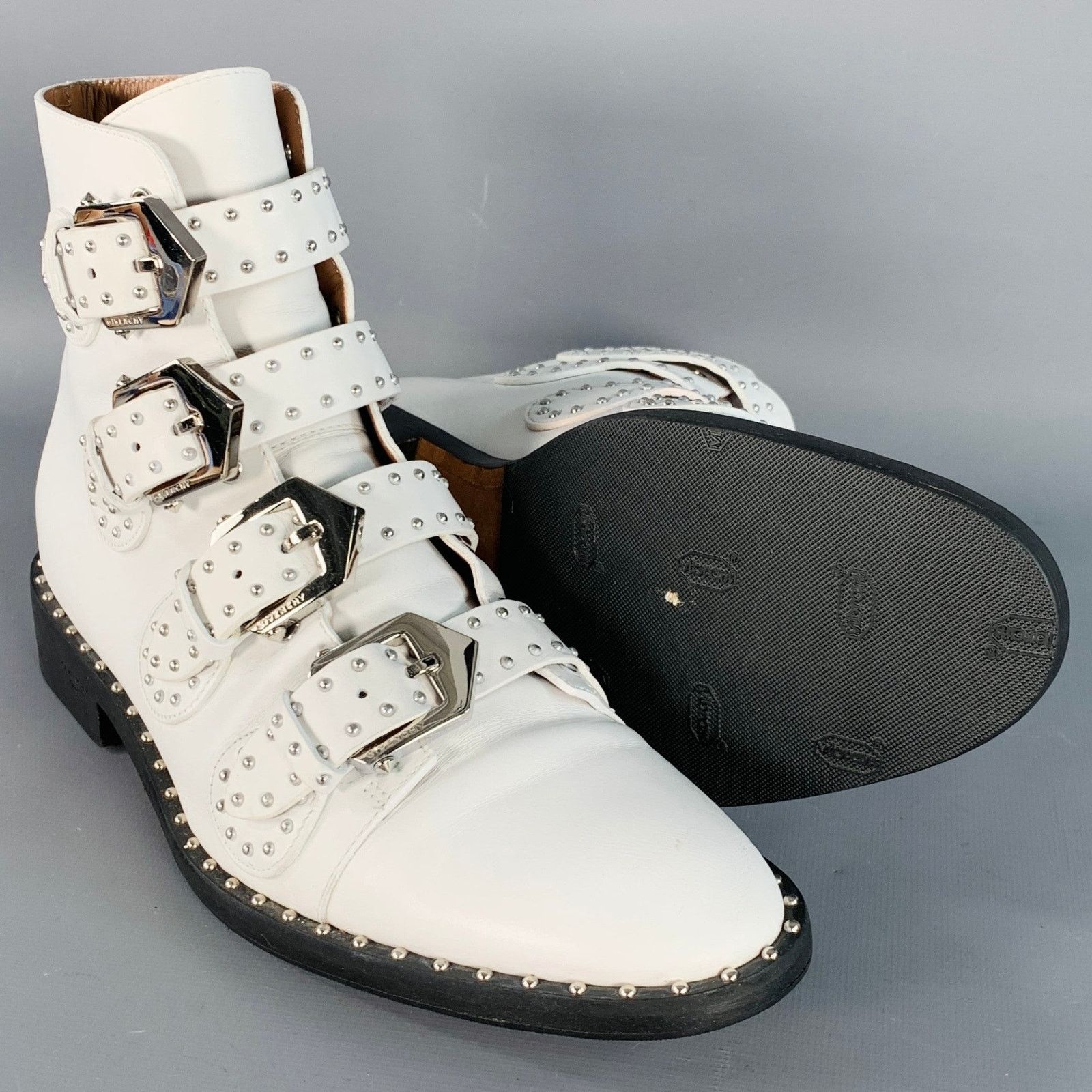 Givenchy GIVENCHY Size 9 White Studded Belted Ankle Boots Size US 9 / IT 39 - 5 Thumbnail