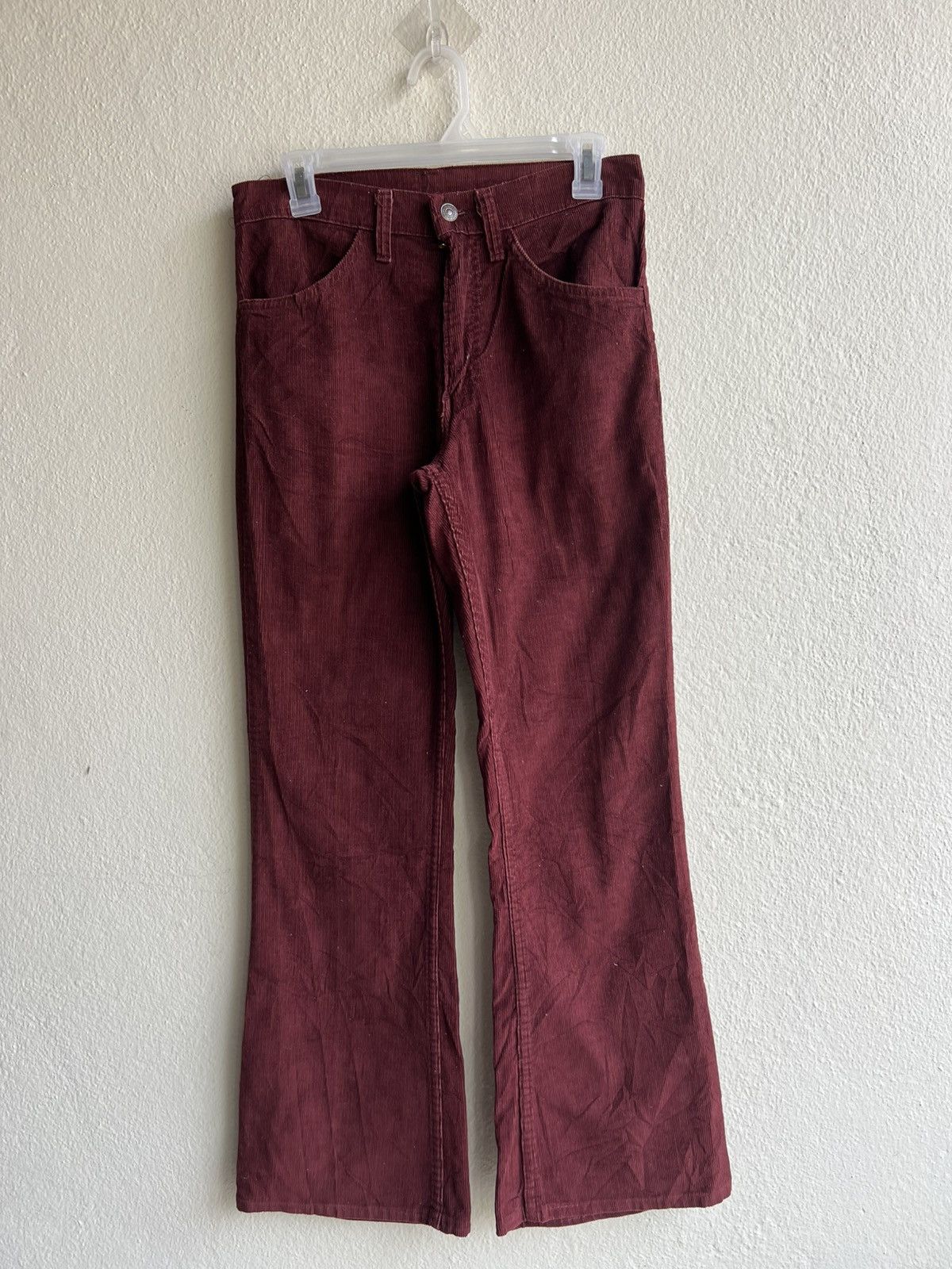 Levi's Vintage 70s Levi’s 646 Maroon Corduroy Bootcut Jeans Size US 29 - 2 Thumbnail