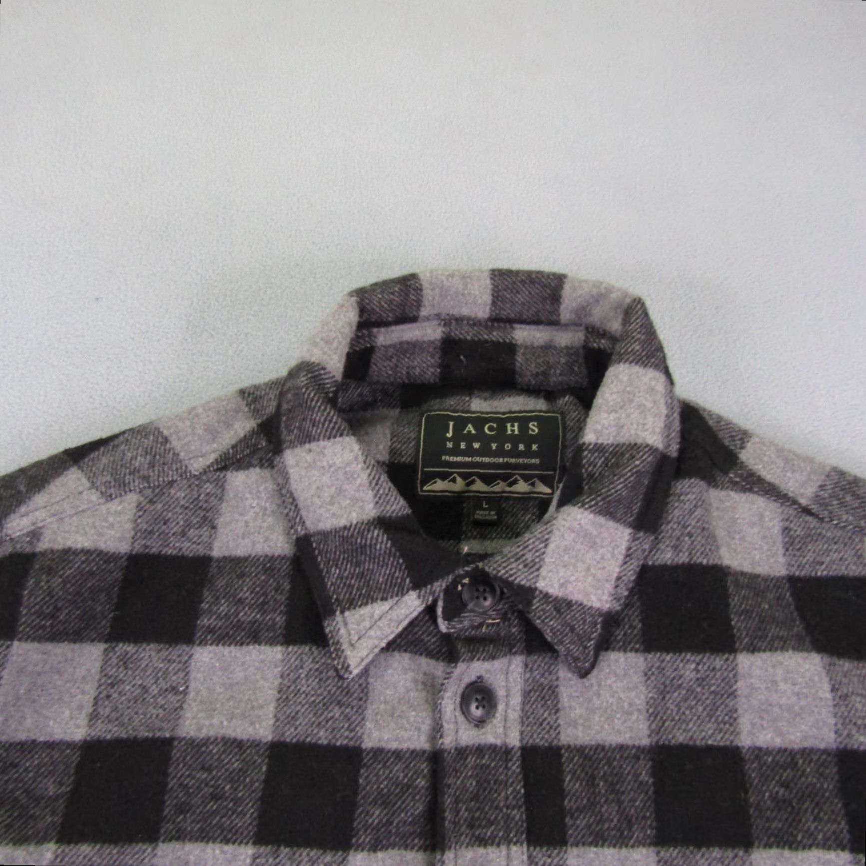 Vintage VINTAGE JACHS Jacket Mens Large Gray Plaid Flannel Wool Blend Quilted Lining Shacket Size US L / EU 52-54 / 3 - 3 Thumbnail