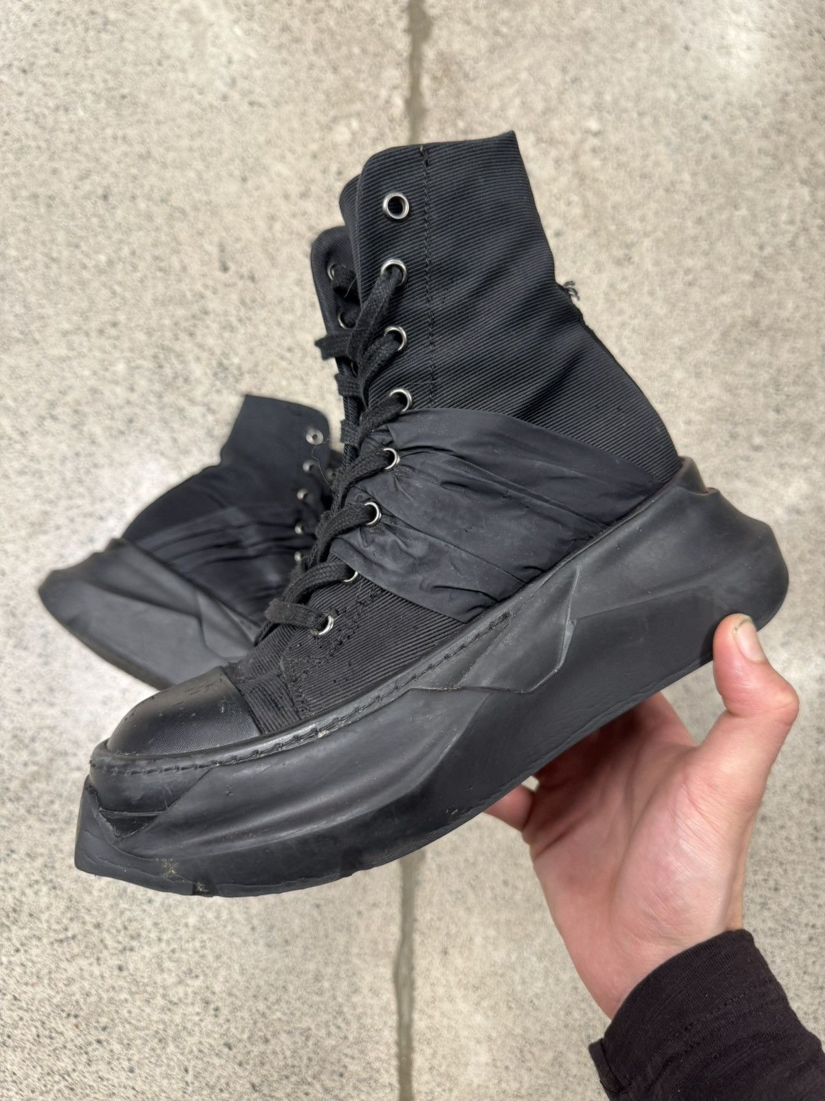 Rick Owens ABSTRACT SOLE CUT SNEAKERS