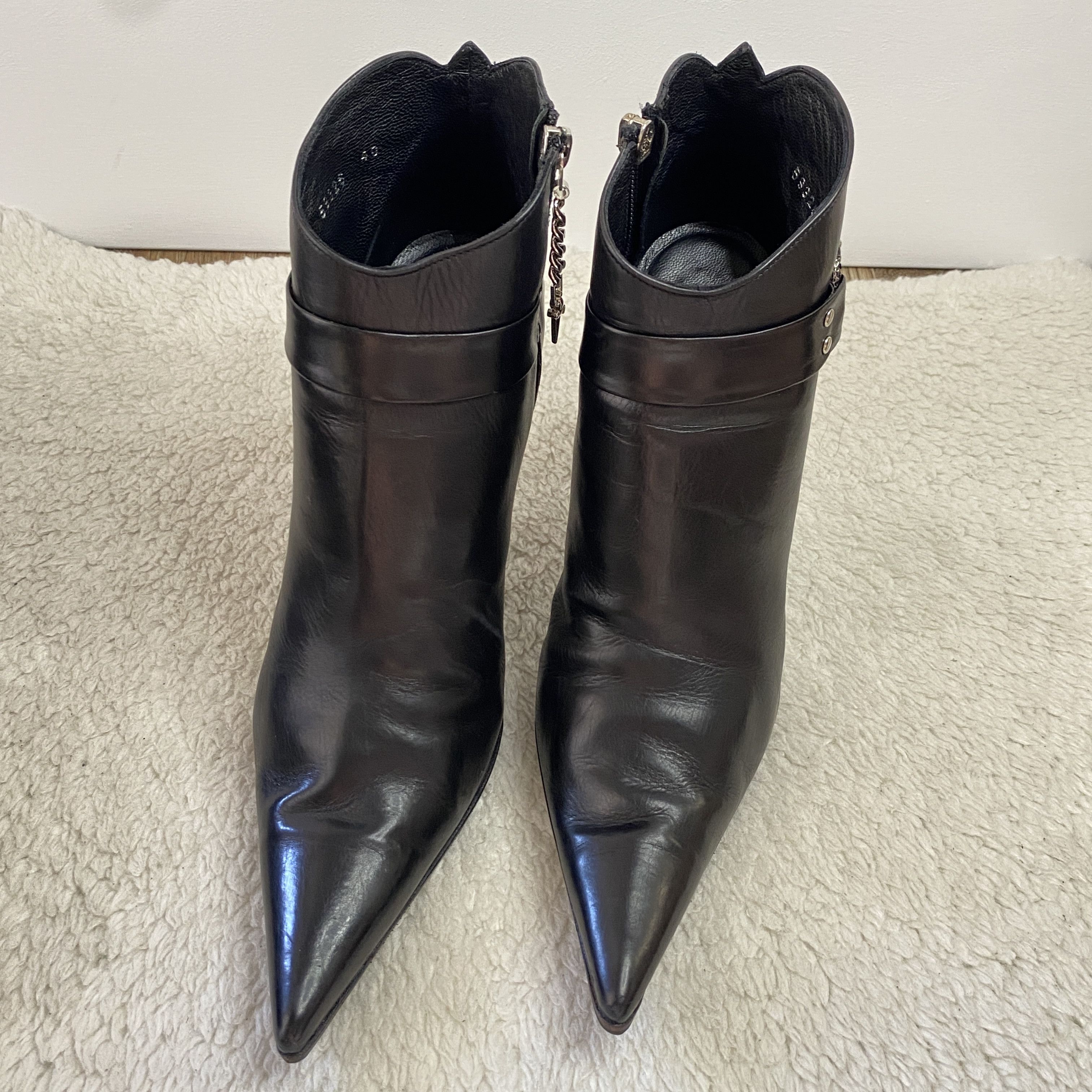 Other Cesare Paciotti Baby Lux Rare Black Leather Ankle Boots Size US 9.5 / IT 39.5 - 8 Thumbnail