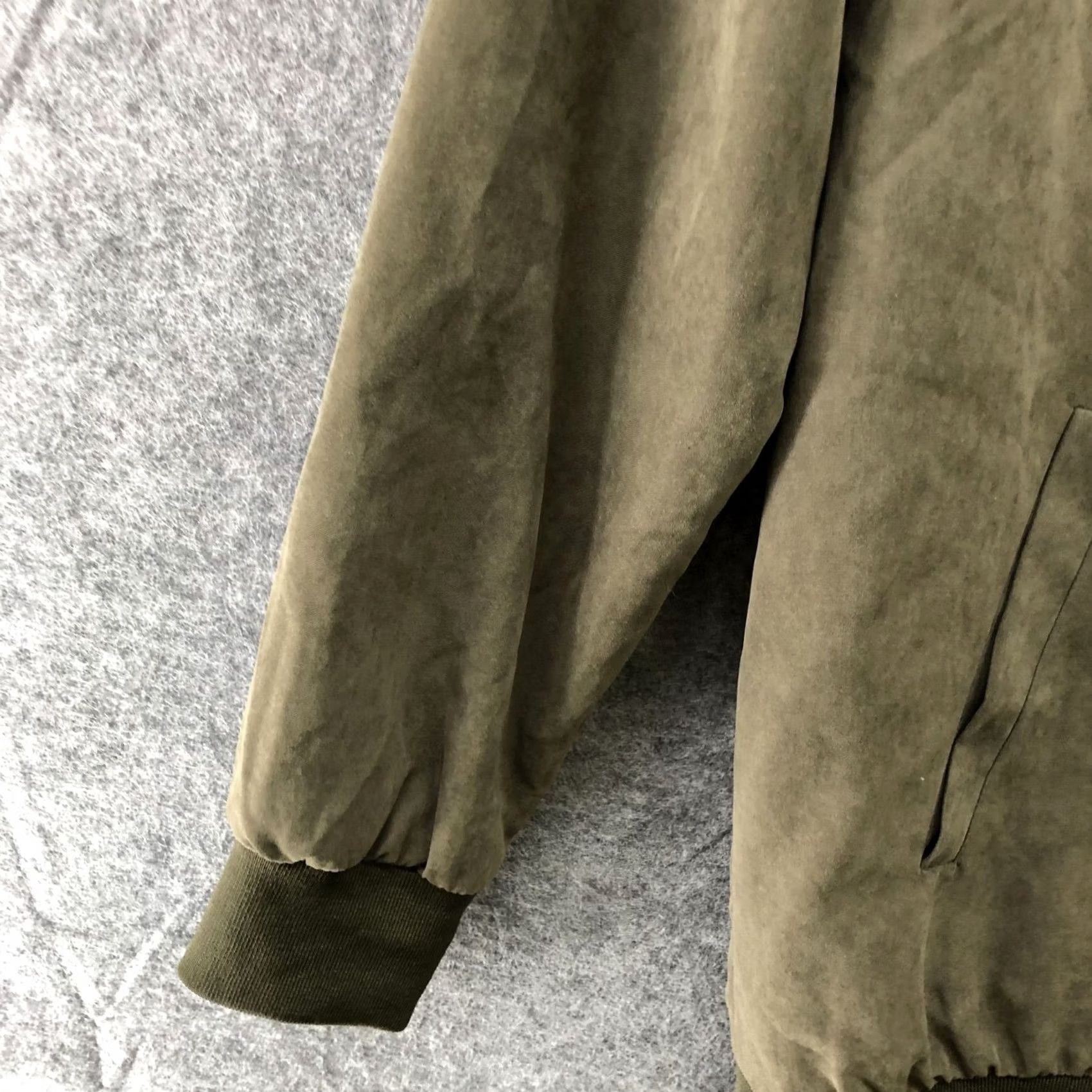 Olive Be Cool Bomber Jacket Mens L Olive Green Lightweight Faux Suede Utility Outdoor Jacket Size US L / EU 52-54 / 3 - 5 Thumbnail