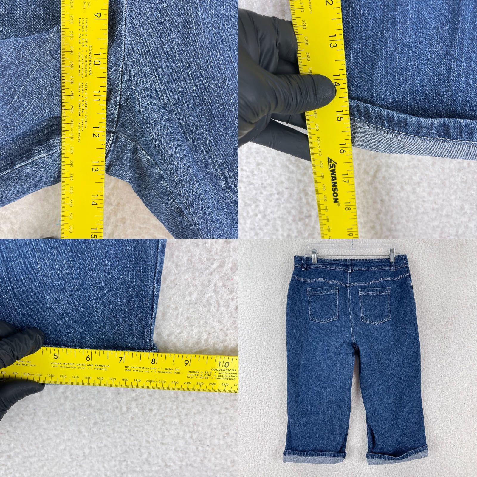 Vintage Christopher & Banks Jeans Capri Womens Size 12 Blue Denim Stretch High-Rise Casual Pants Size 34" / US 12 / IT 48 - 8 Thumbnail