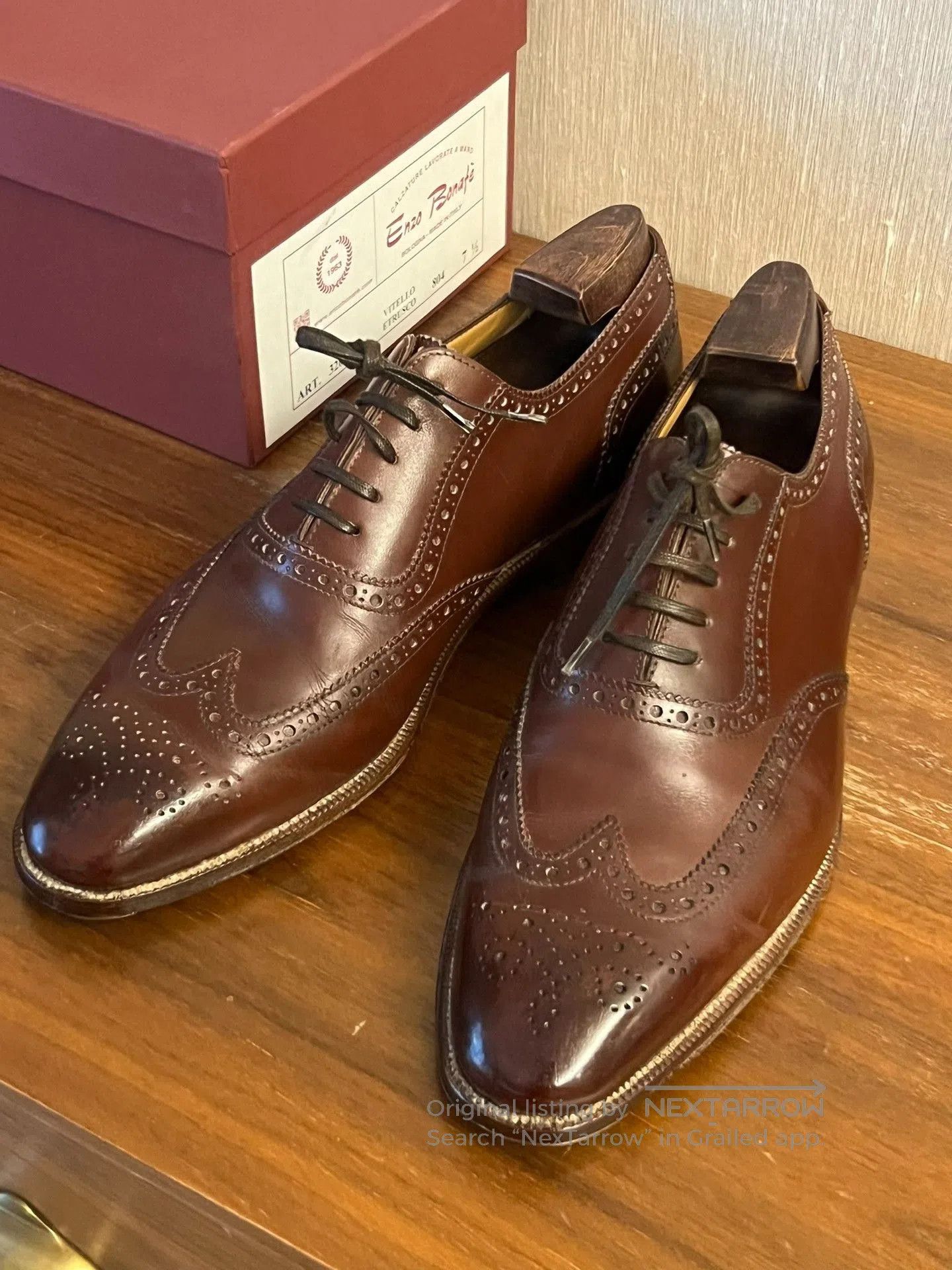 Enzo Bonafe Enzo Bonafe Brown Brogue Leather Shoes. Size US 9.5 / EU 42-43 - 2 Thumbnail