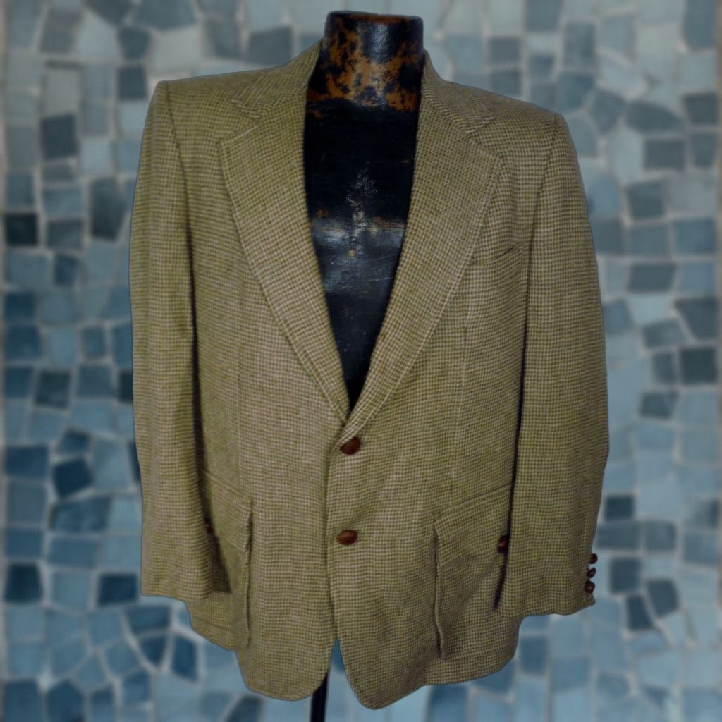 Pendleton VINTAGE Pendleton Houndstooth Virgin Wool 2 Button Mens Blazer Jacket 40 Size 40R - 1 Thumbnail