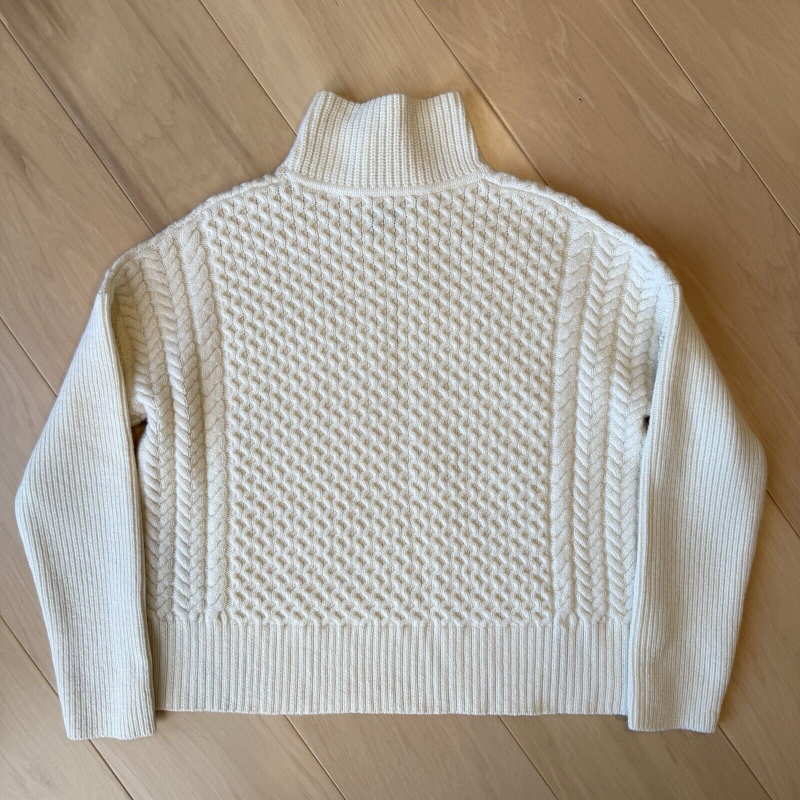 Sezane AYR Le Square Sweater Women's S Ivory Wool Knit Glam Size S / US 4 / IT 40 - 8 Thumbnail