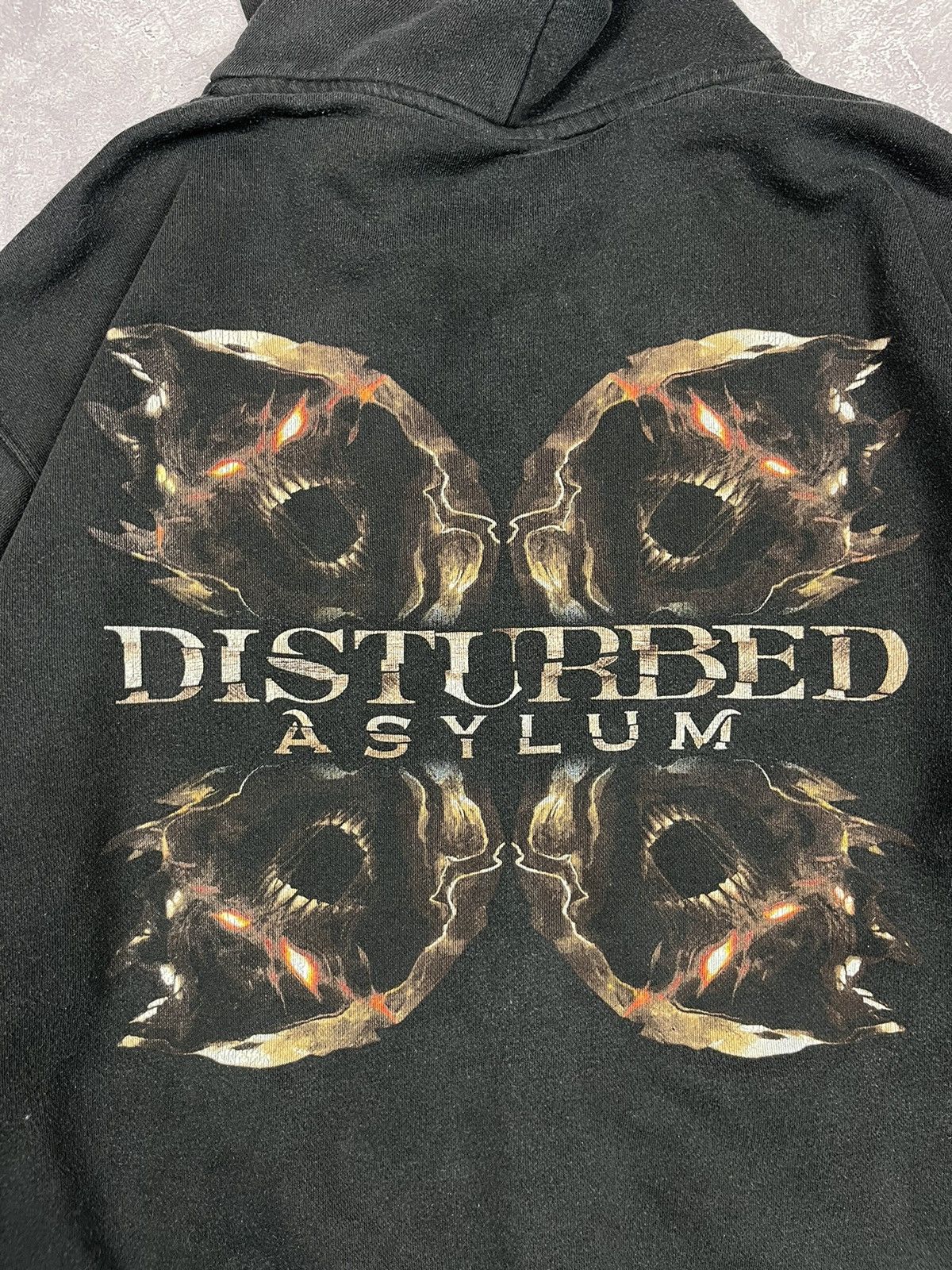 Band Tees 💥 VINTAGE Y2K DISTURBED ASYLUM BLACK ZIP HOODIE Size US XL / EU 56 / 4 - 6 Thumbnail