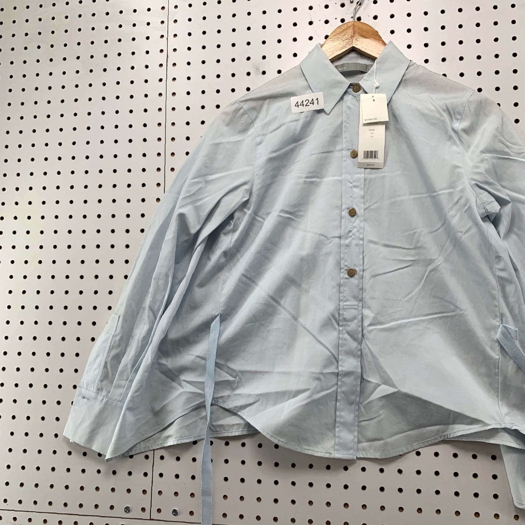 Vince Vince Button Down Shirt Womens XS Ice Blue Oversized Collared Shirt XS Womens Blue Vince Oversized Button-Up Regular Long Sleeve Casual Size XS / US 0-2 / IT 36-38 - 3 Thumbnail