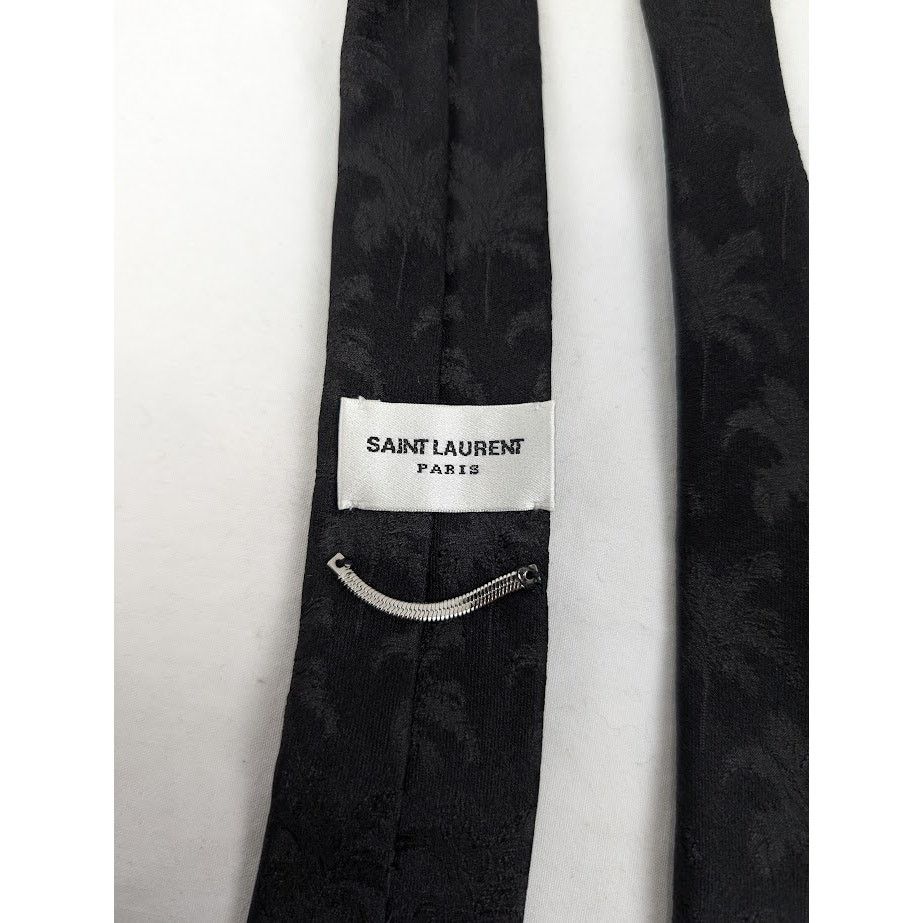 Saint Laurent Paris o1rshd1 Size:OS / Cravate Cocotier Woven Seta Scarf in Black Size ONE SIZE - 6 Thumbnail