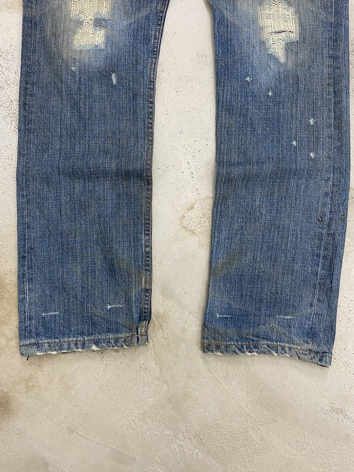 Le Grande Bleu (L.G.B.) Vintage Purete Japan Distress Uruboros Kofu Whisker Straight Size US 31 - 4 Thumbnail