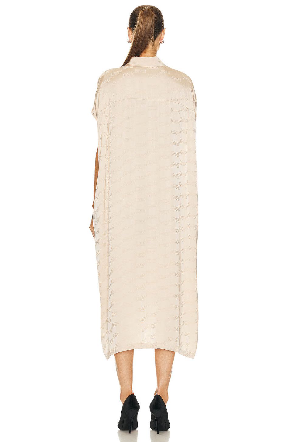 Balenciaga o1bcso1str1124 BB Monogram Rawcut Dress in Champagne Beige Size S / US 4 / IT 40 - 3 Thumbnail