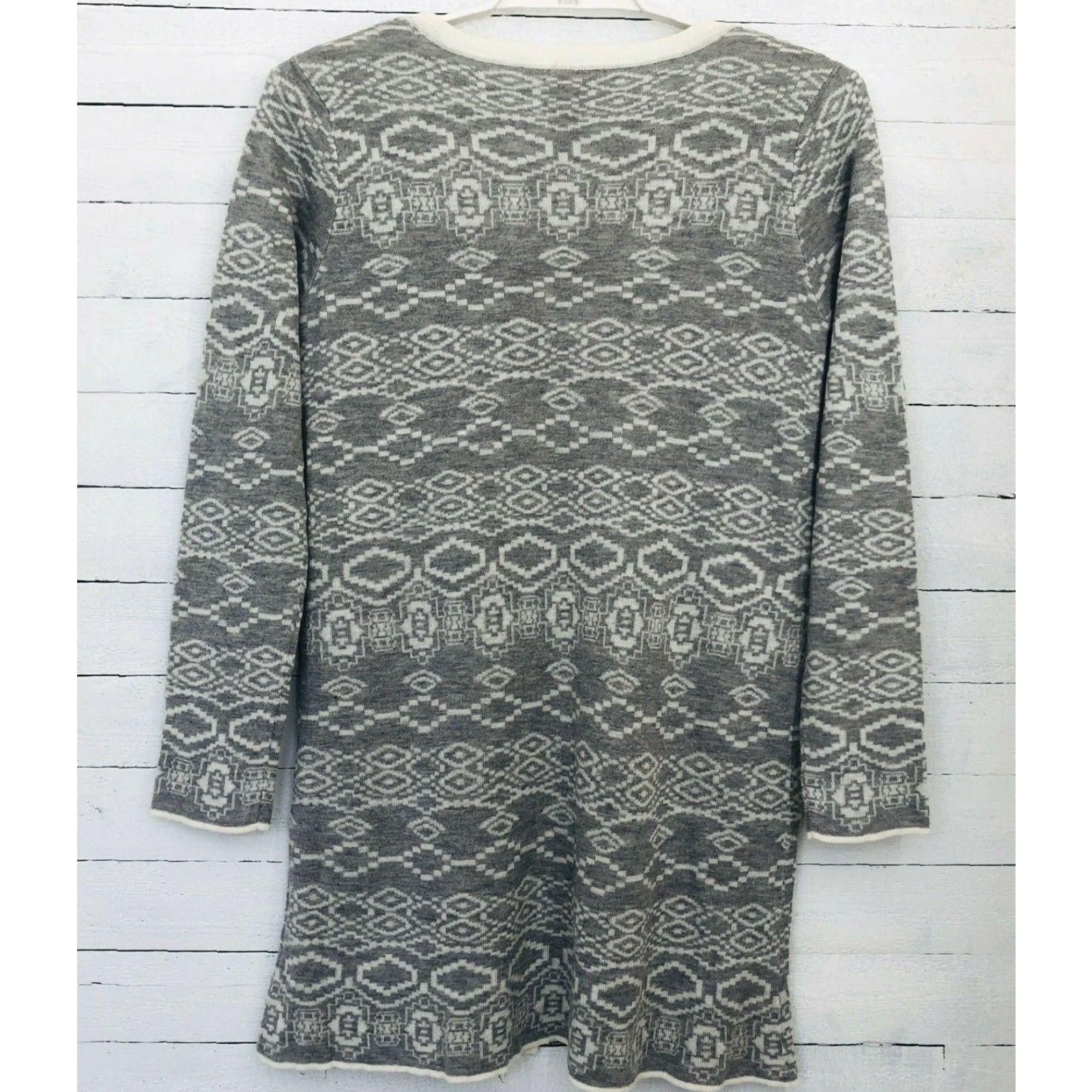 Vintage Hem & Thread Womens Sweater Cardigan Medium Gray White Button Down V-Neck NWT Size M / US 6-8 / IT 42-44 - 6 Thumbnail